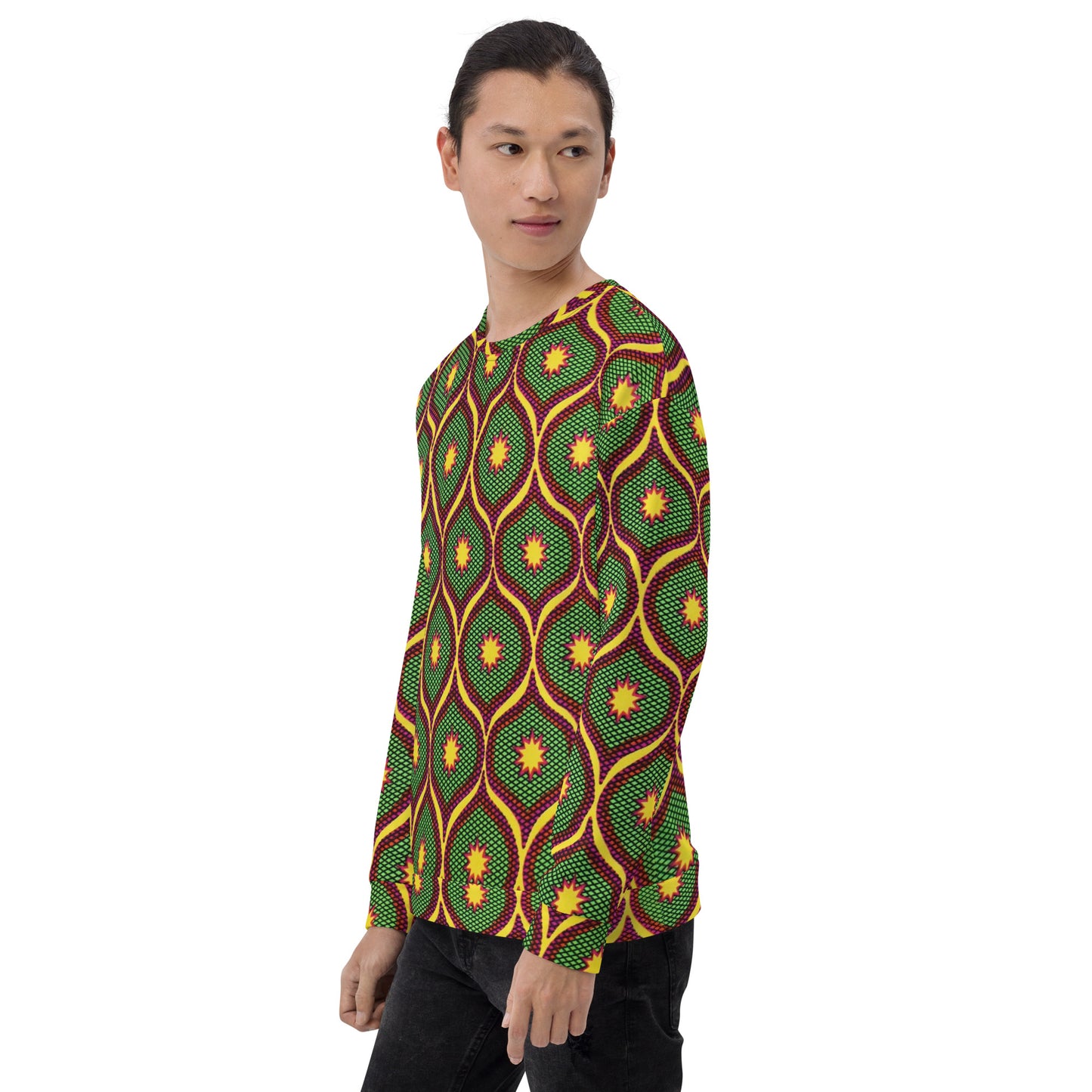 Yellow Green Ankara Unisex Sweatshirt