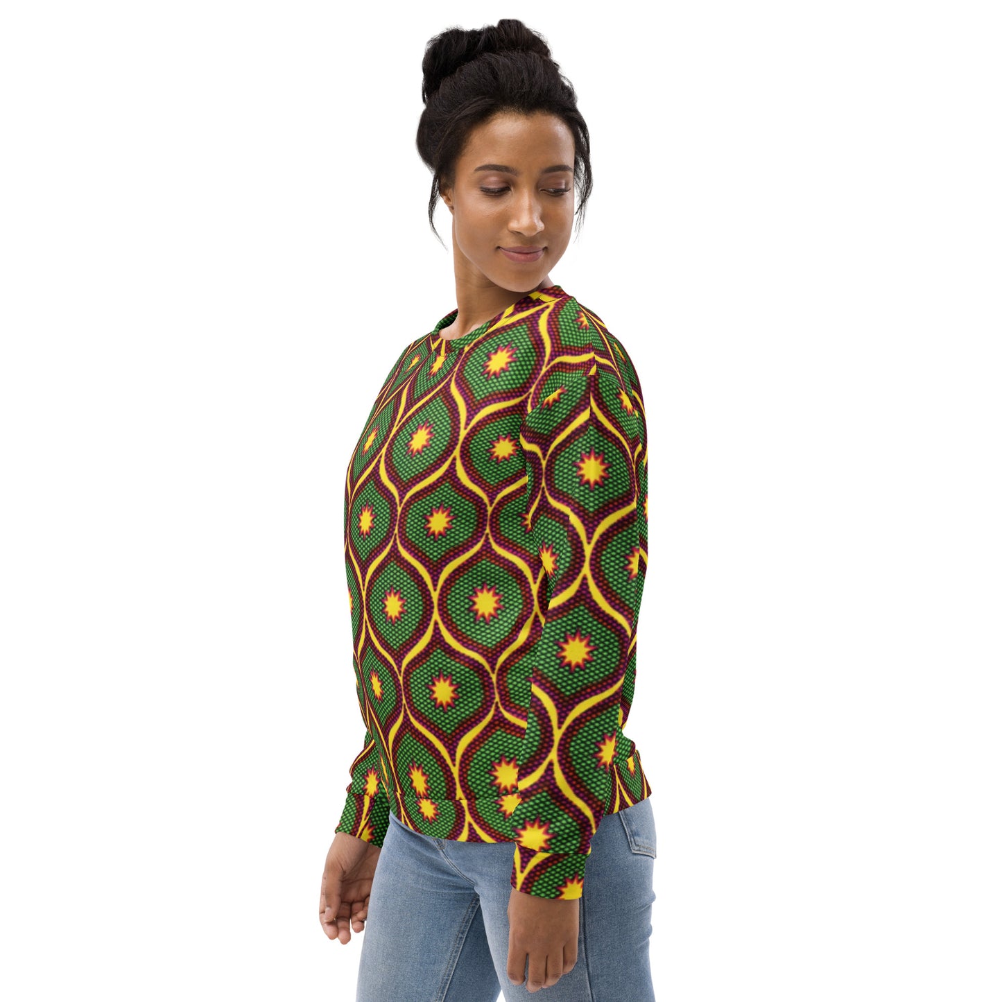 Yellow Green Ankara Unisex Sweatshirt