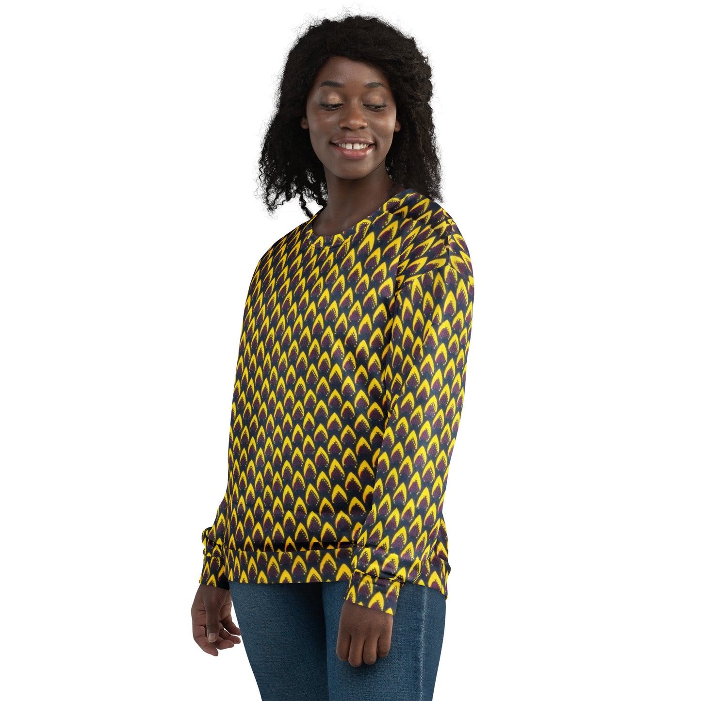 Yellow Flame Ankara Unisex Sweatshirt