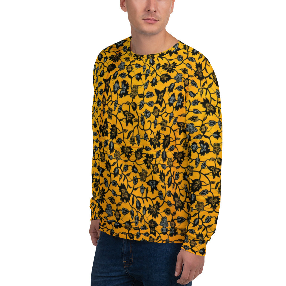 Yellow Leaves Ankara Unisex Sweatshirt