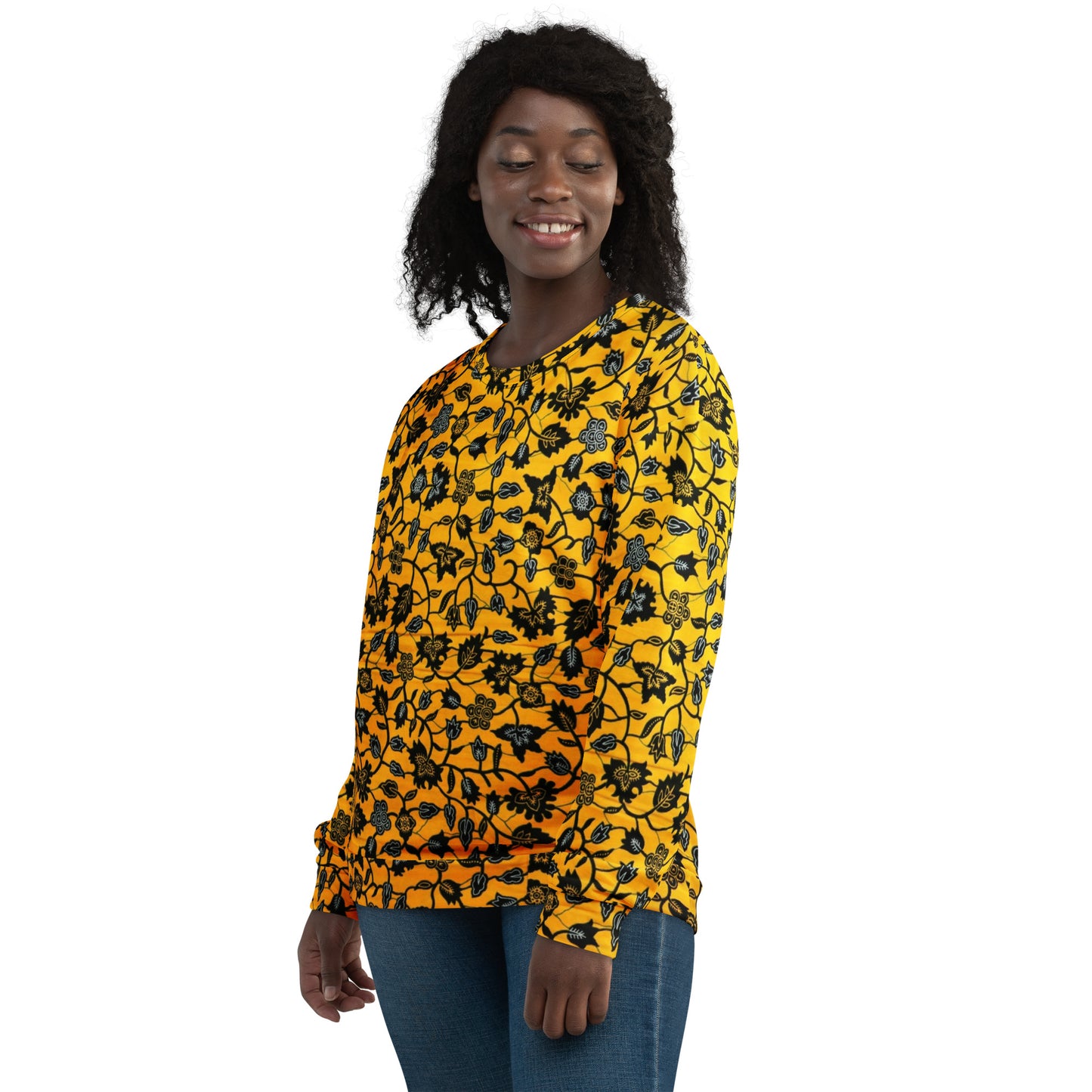 Yellow Leaves Ankara Unisex Sweatshirt