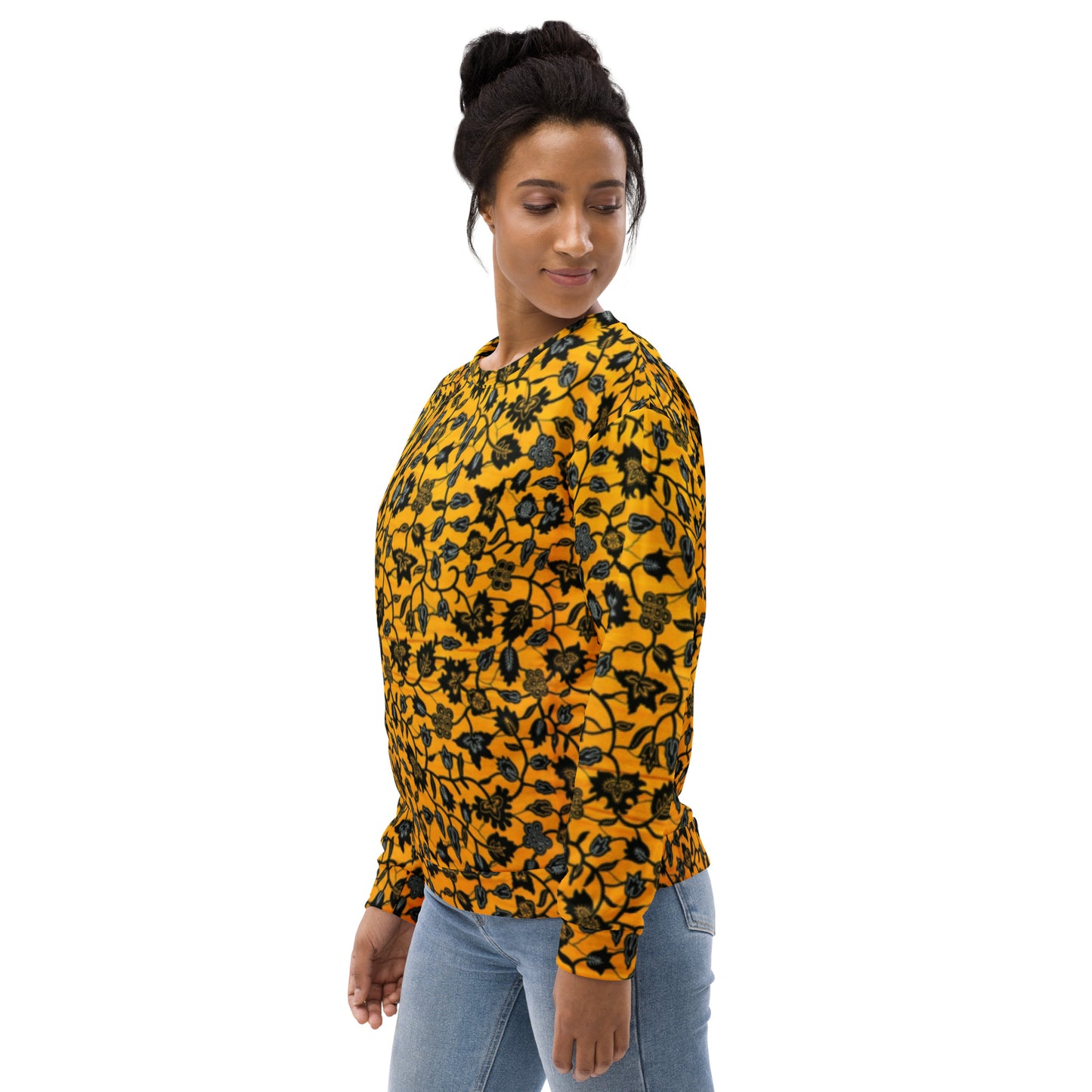 Yellow Leaves Ankara Unisex Sweatshirt