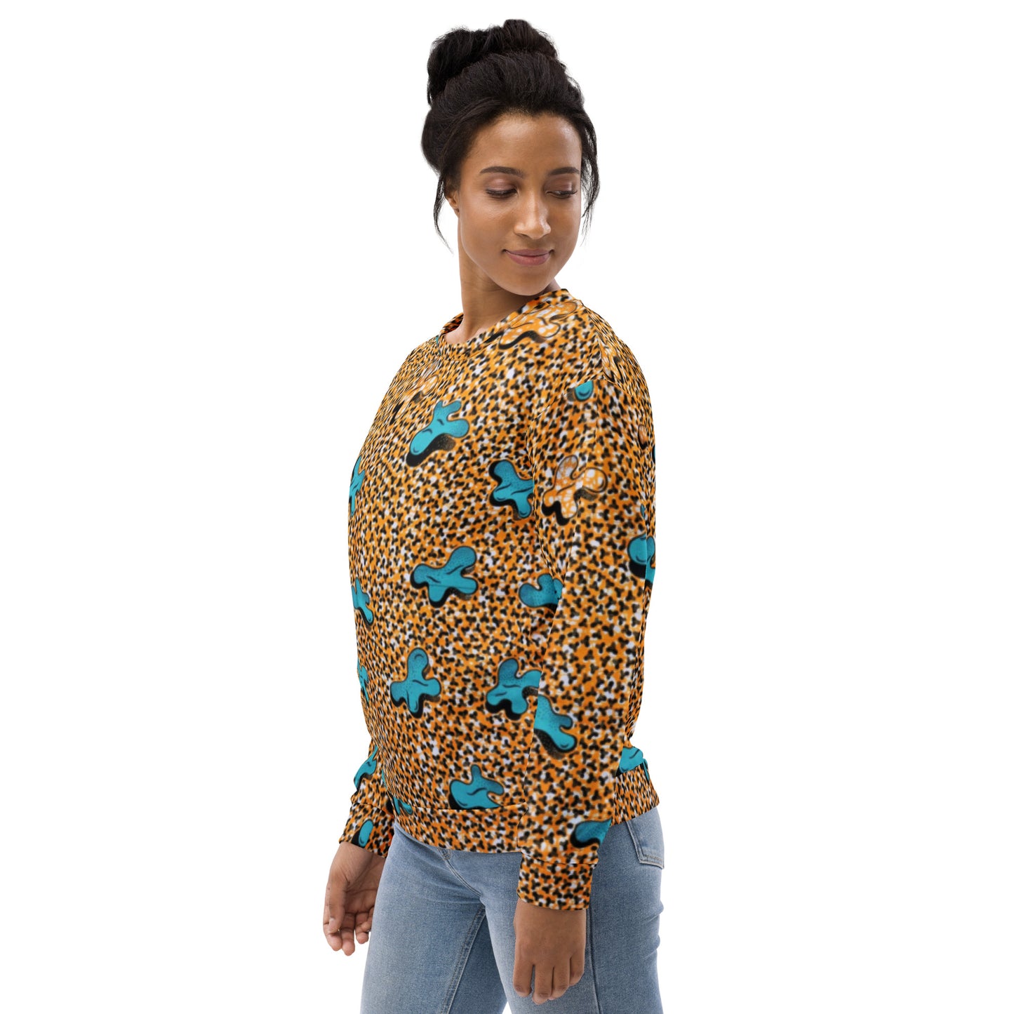 Sky Blue Pale Orange Ankara Unisex Sweatshirt