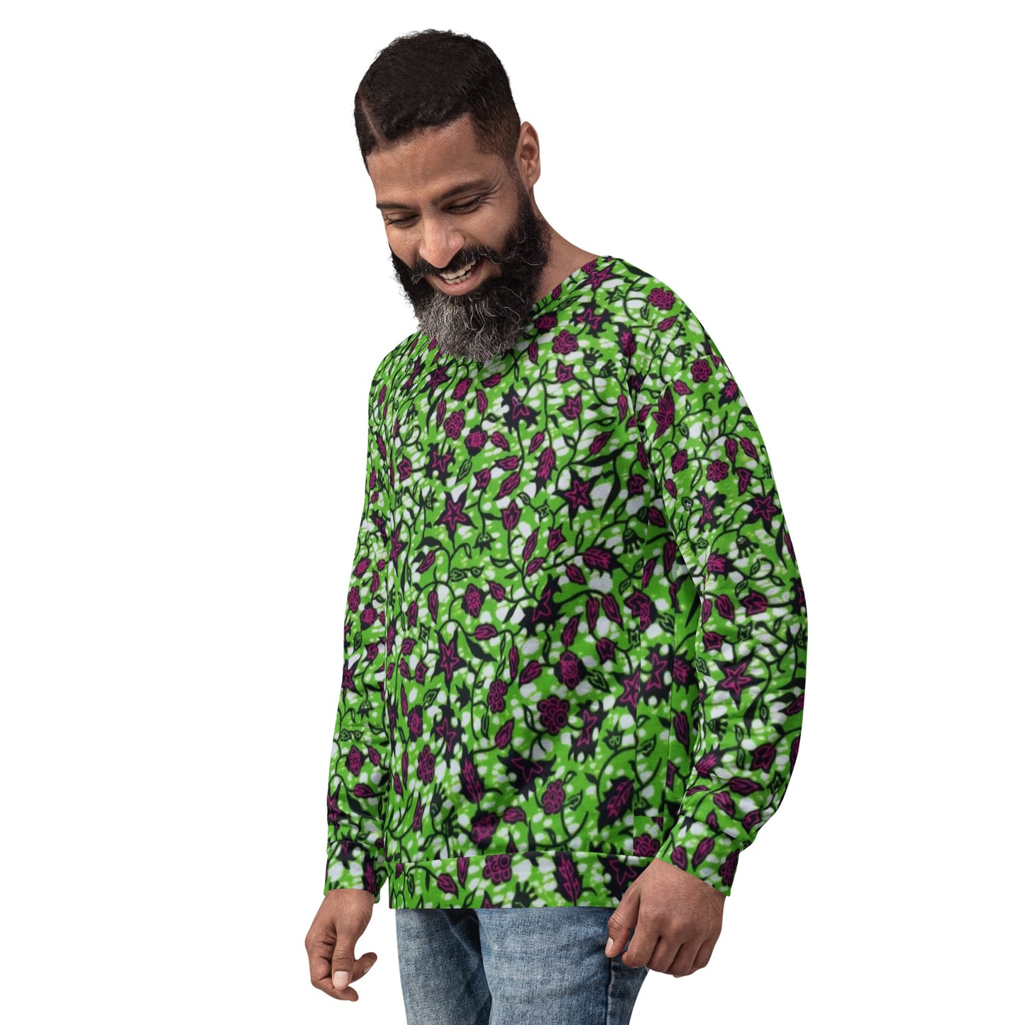 Green Burgundy Ankara Unisex Sweatshirt