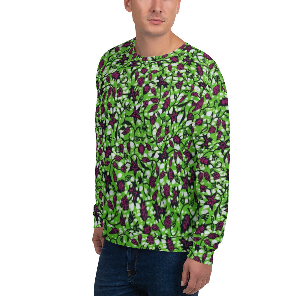 Green Burgundy Ankara Unisex Sweatshirt