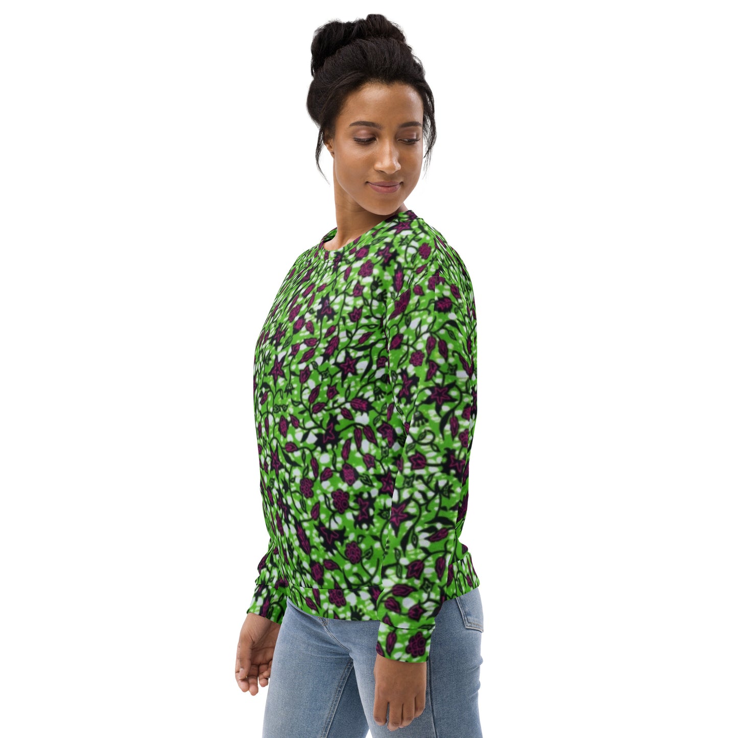 Green Burgundy Ankara Unisex Sweatshirt