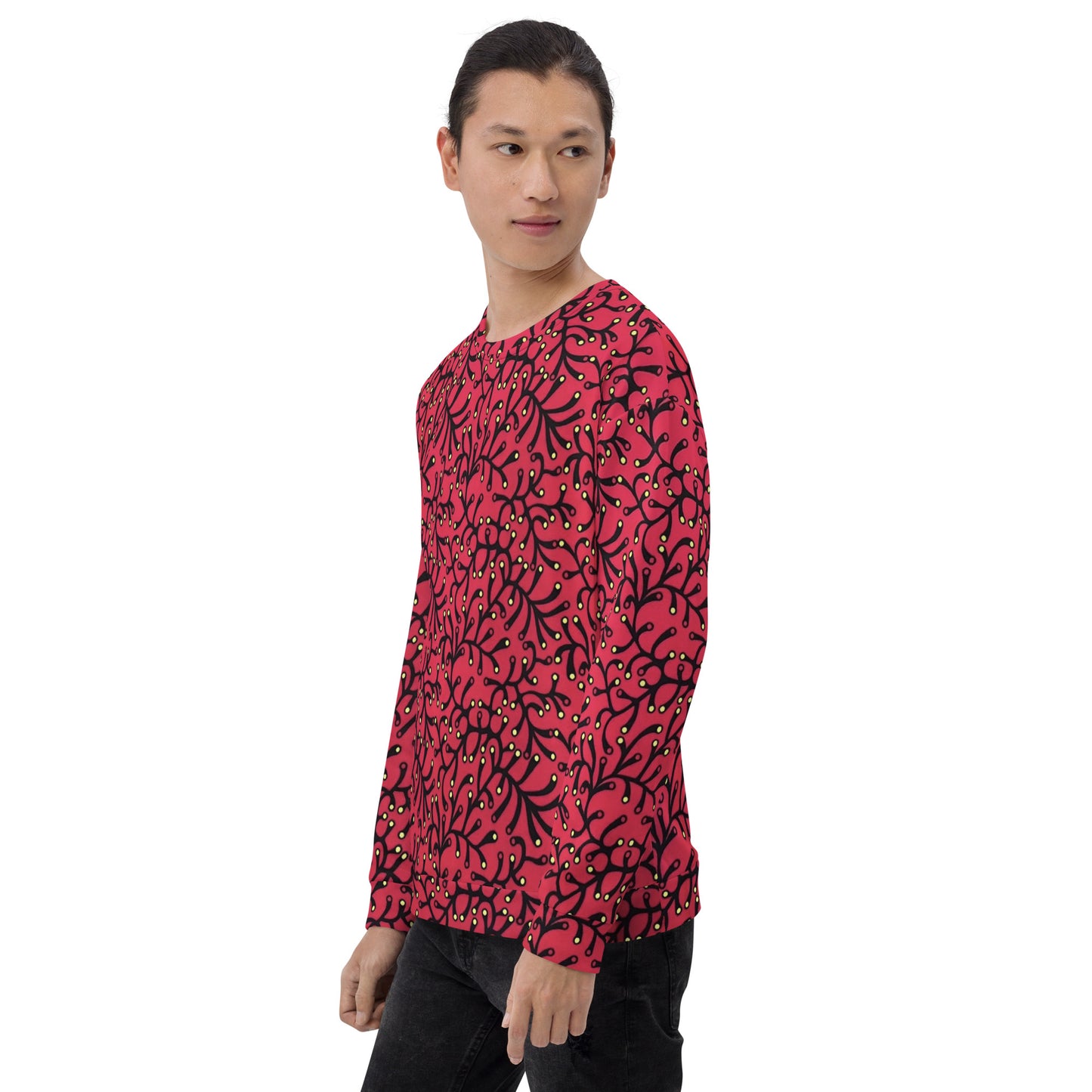 Red Yellow Polka Dot Ankara Unisex Sweatshirt