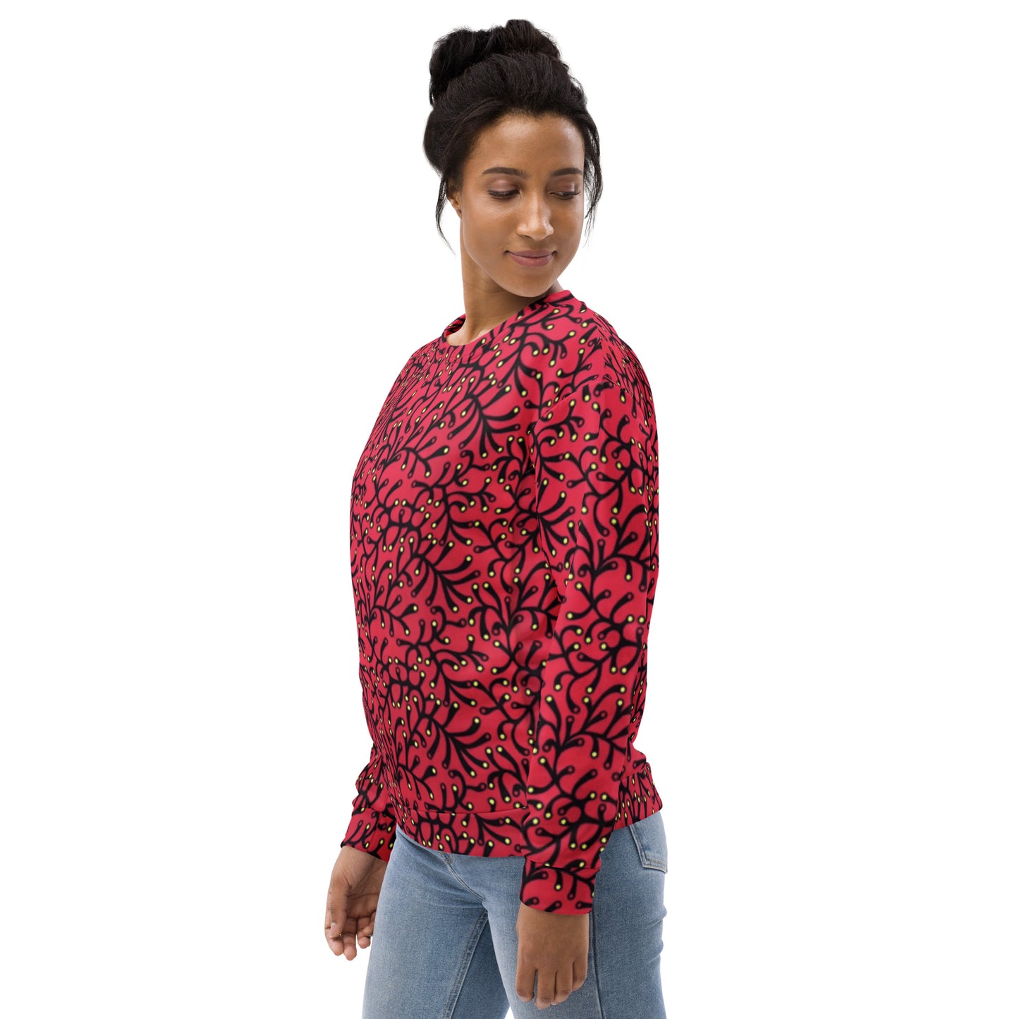 Red Yellow Polka Dot Ankara Unisex Sweatshirt