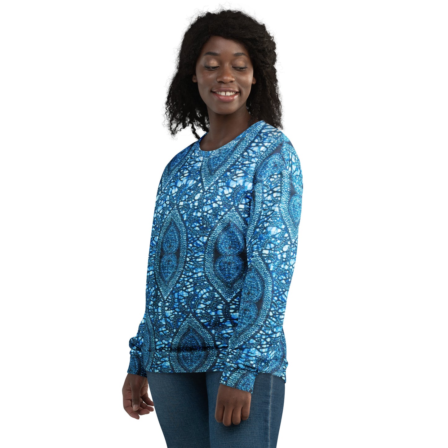 Blue Peas Ankara Unisex Sweatshirt