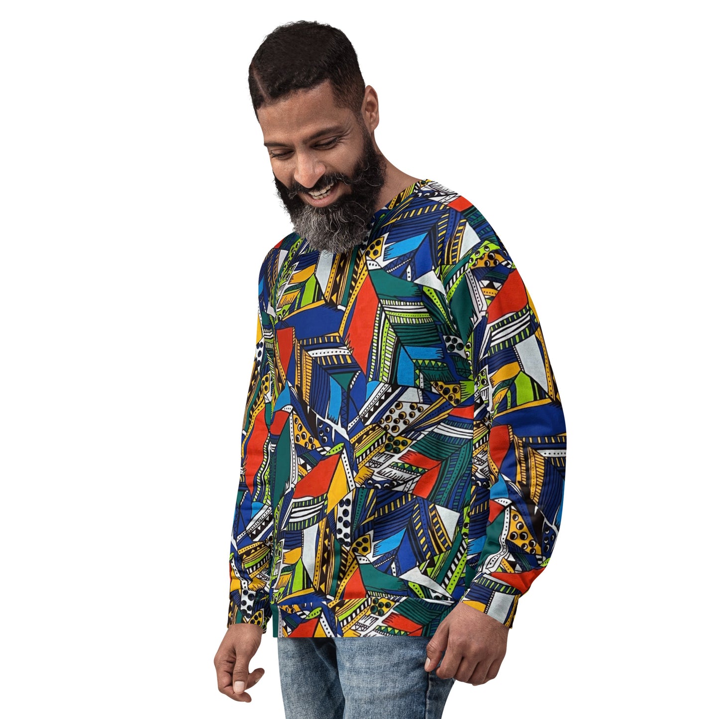 Multicolour Shapes Ankara Unisex Sweatshirt