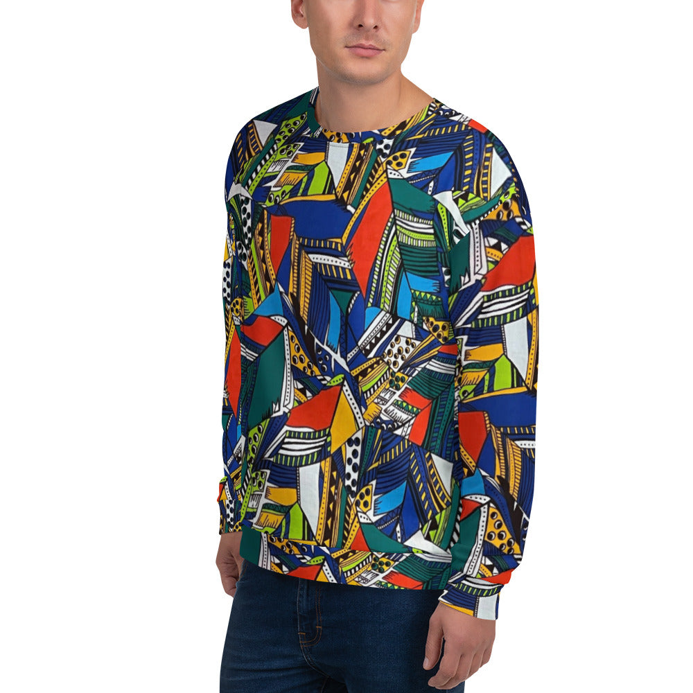 Multicolour Shapes Ankara Unisex Sweatshirt