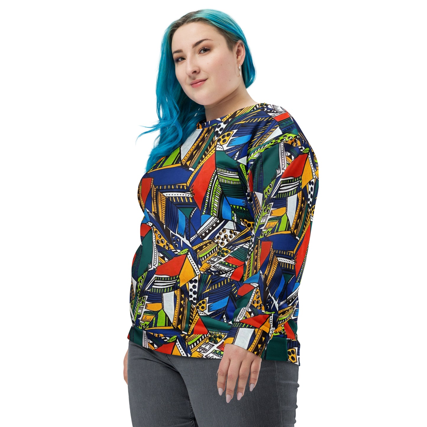 Multicolour Shapes Ankara Unisex Sweatshirt