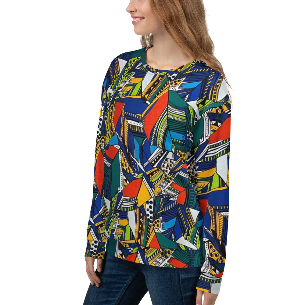 Multicolour Shapes Ankara Unisex Sweatshirt