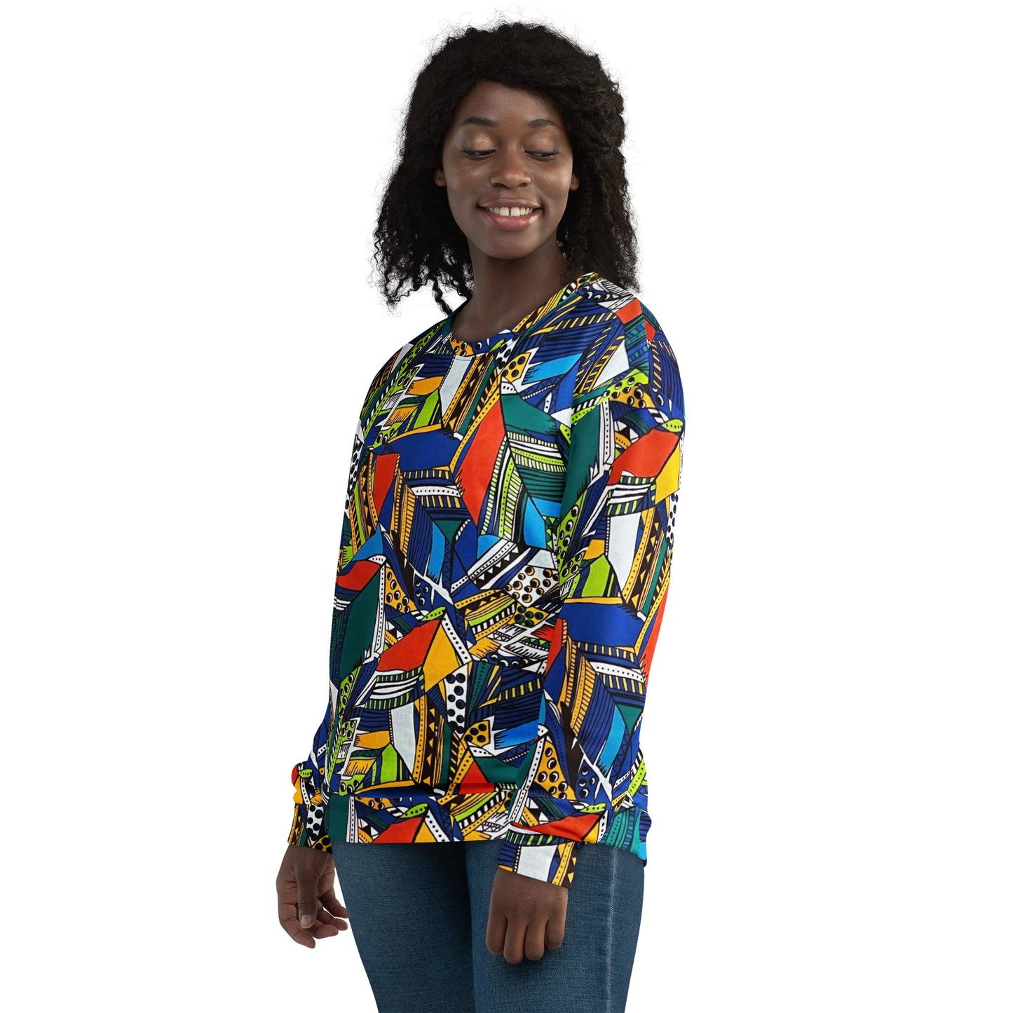 Multicolour Shapes Ankara Unisex Sweatshirt