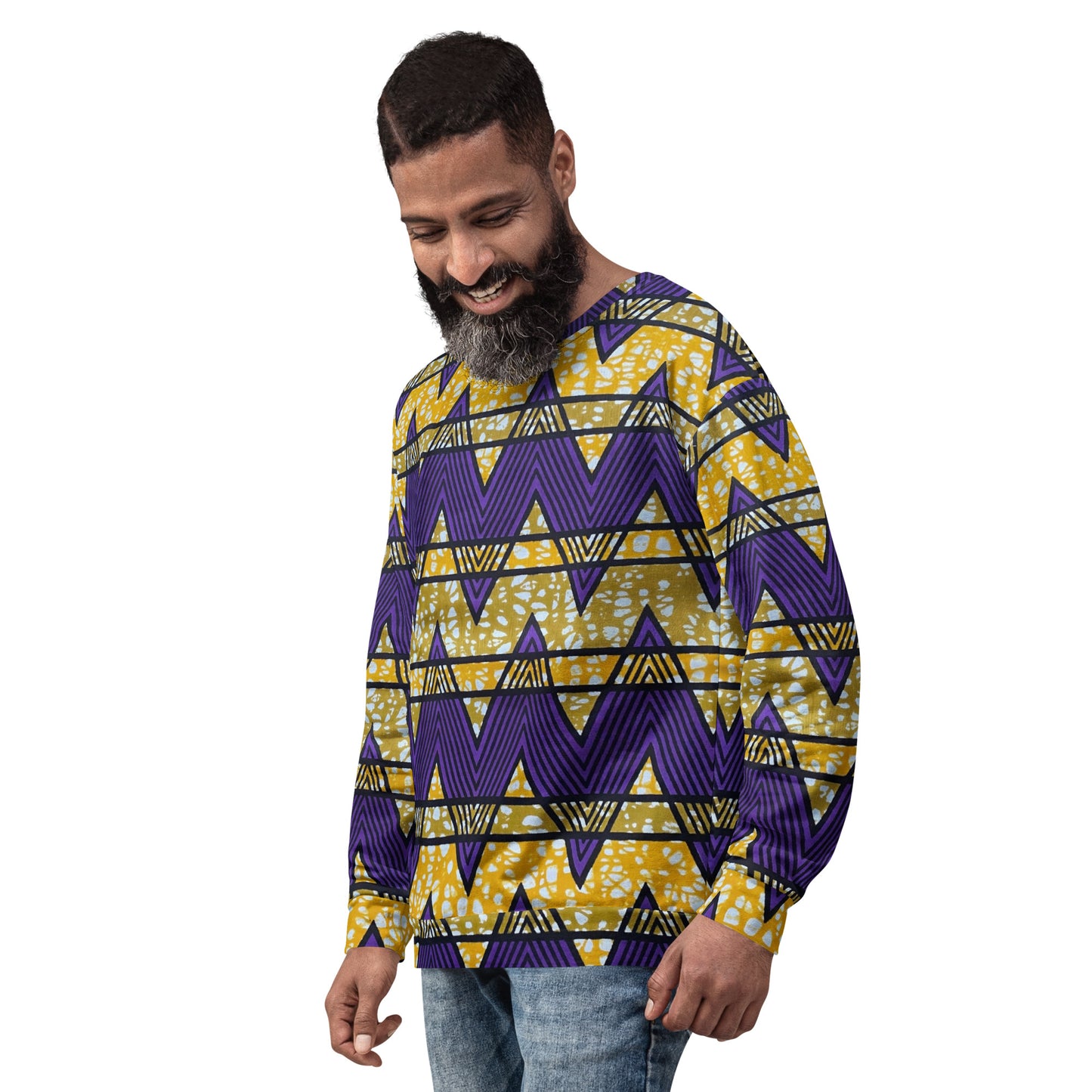 Purple Yellow Kente Ankara Unisex Sweatshirt