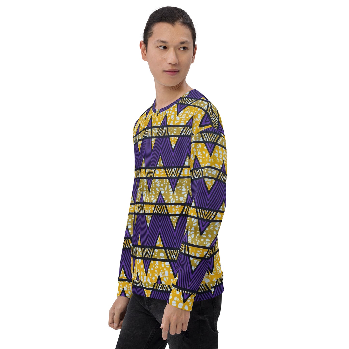 Purple Yellow Kente Ankara Unisex Sweatshirt