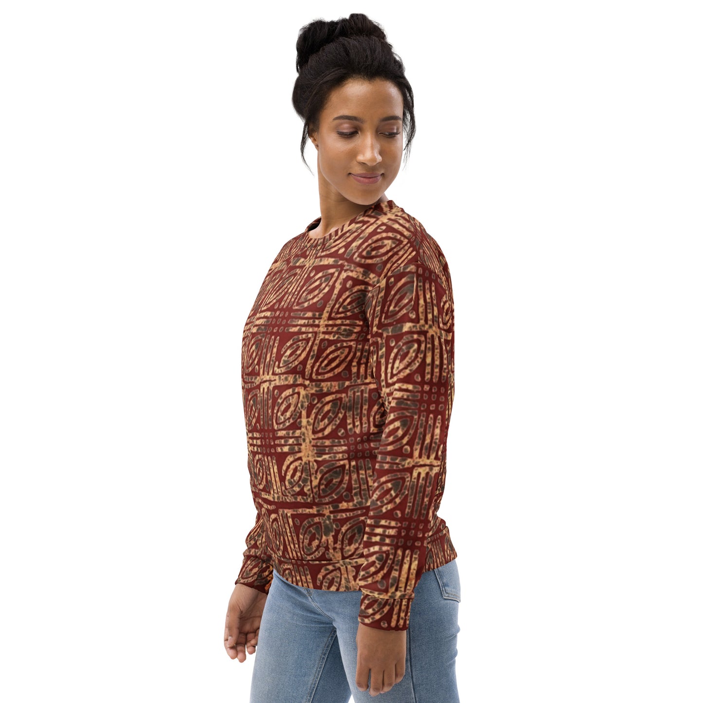 Copper And Gold Adire Unisex Sweatshirt