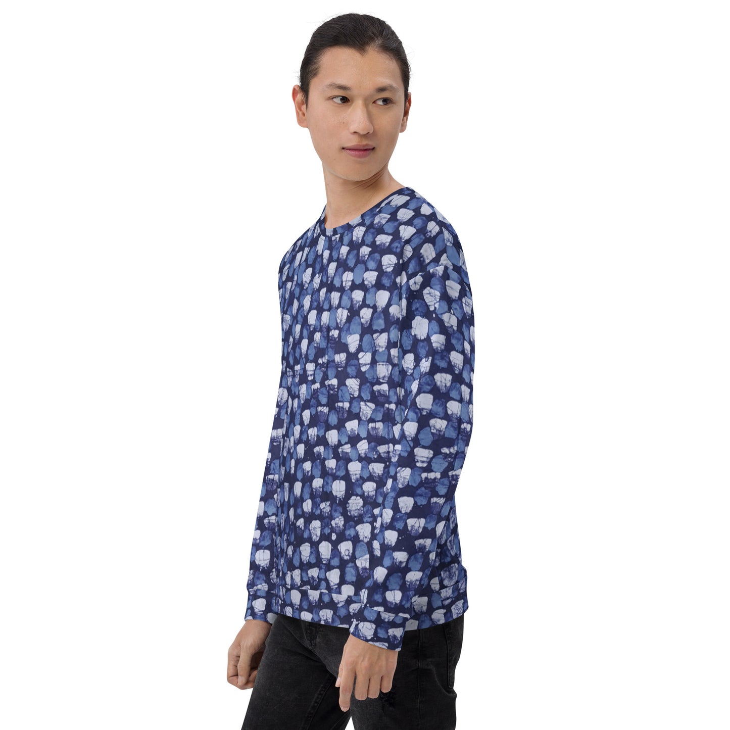 Blue Dotted Adire Unisex Sweatshirt