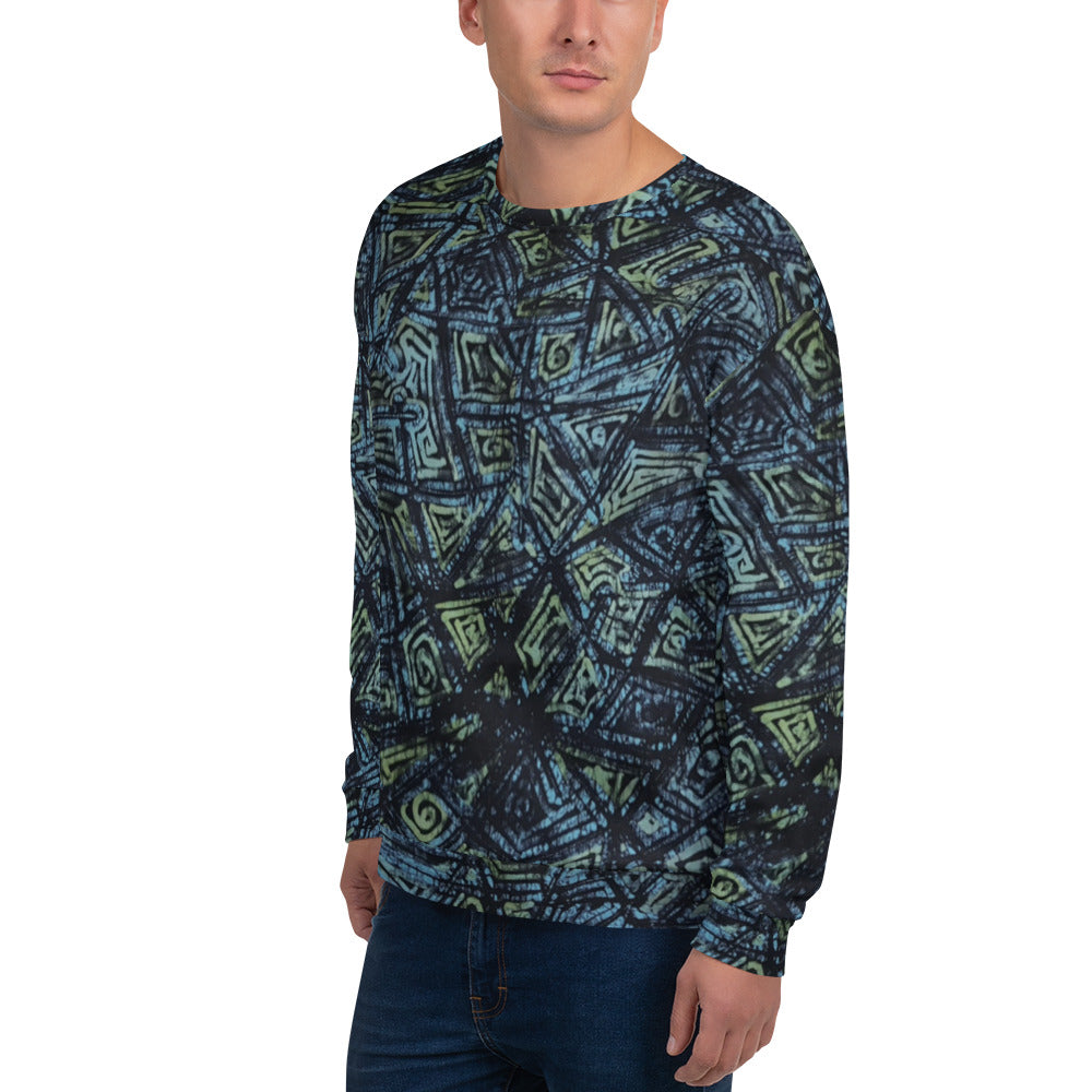 Blue Dotted Adire Unisex Sweatshirt