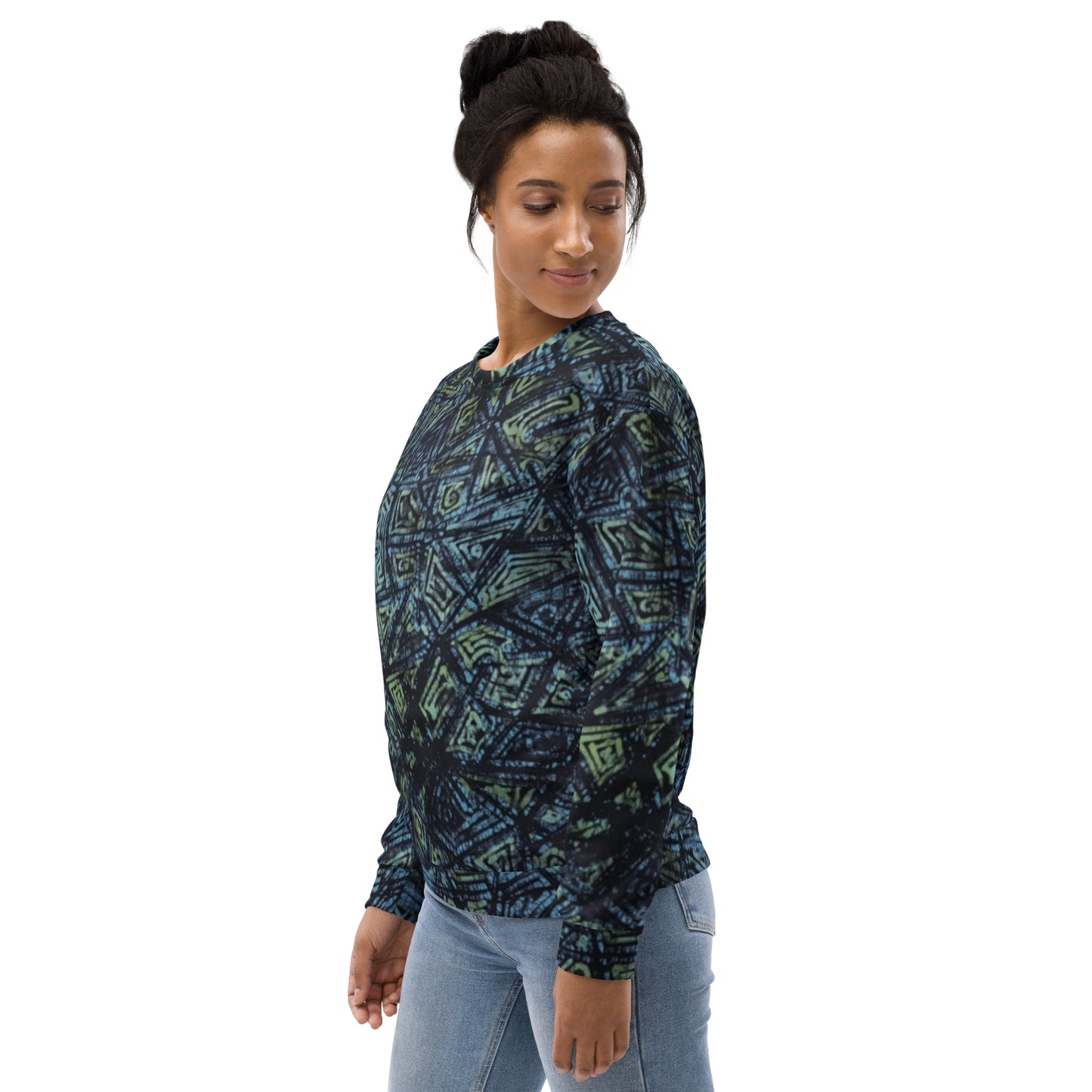 Blue Dotted Adire Unisex Sweatshirt