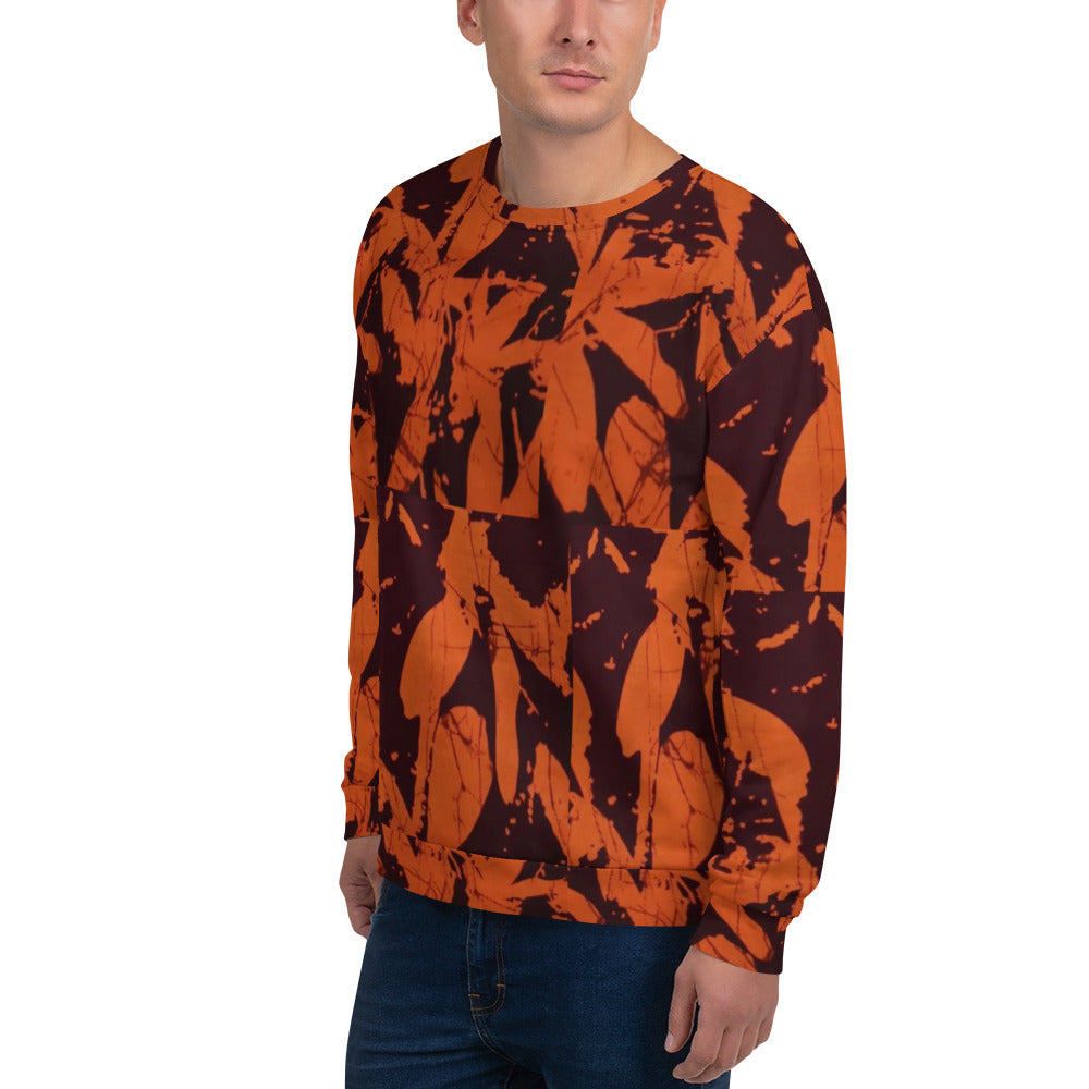 Orange Adire Unisex Sweatshirt