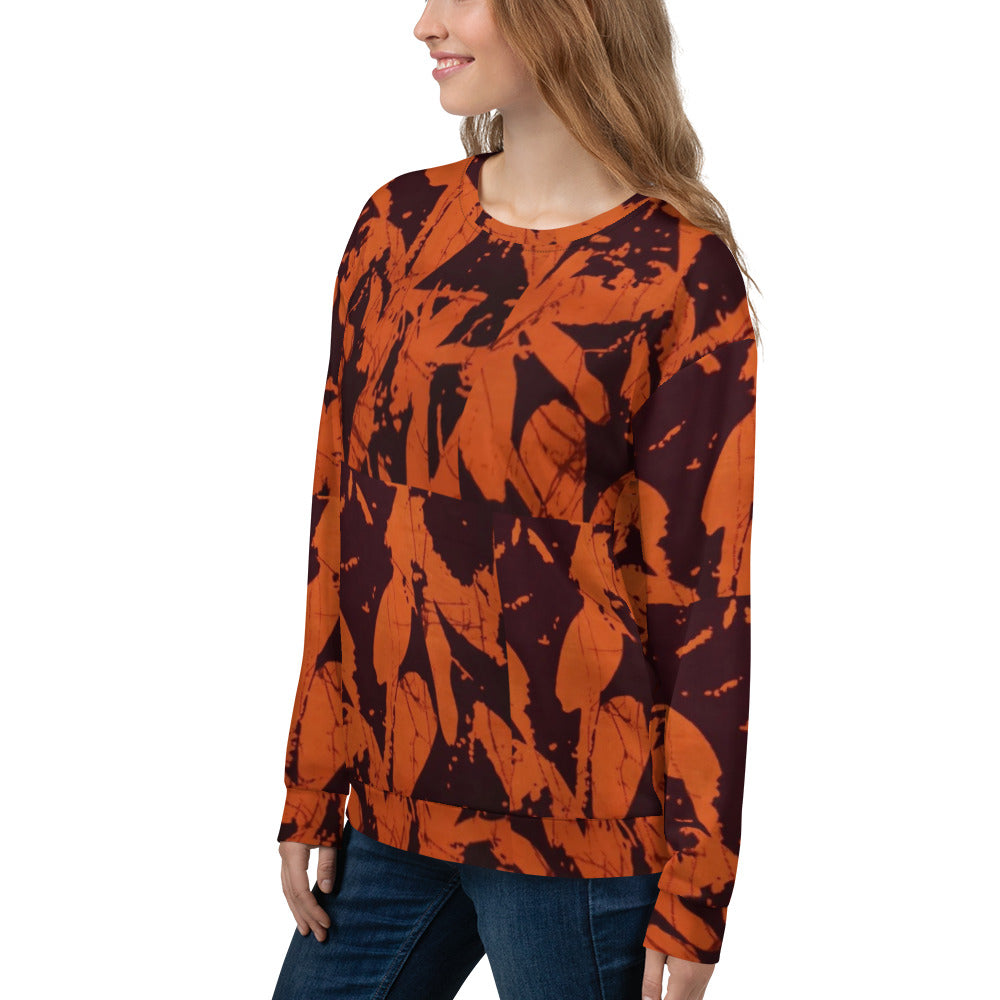 Orange Adire Unisex Sweatshirt