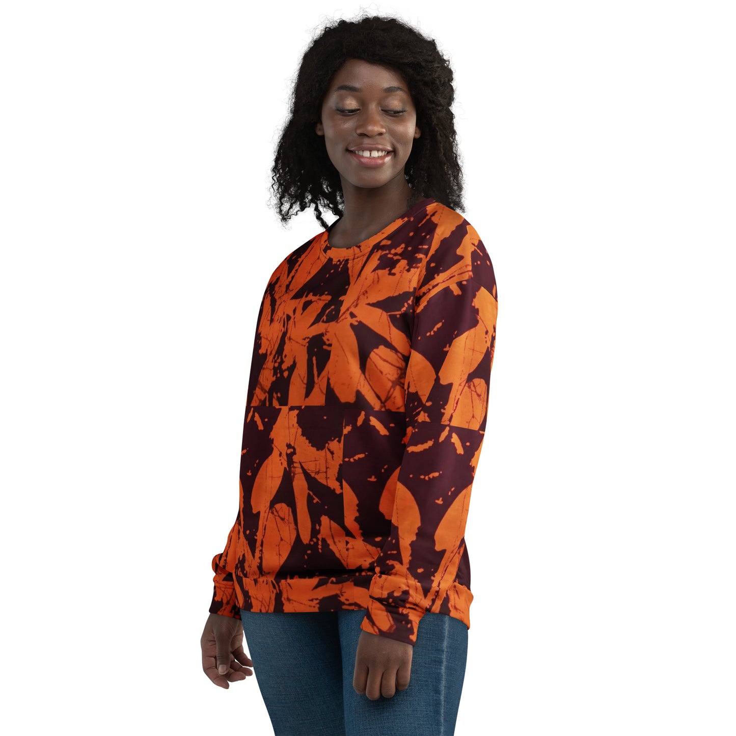 Orange Adire Unisex Sweatshirt