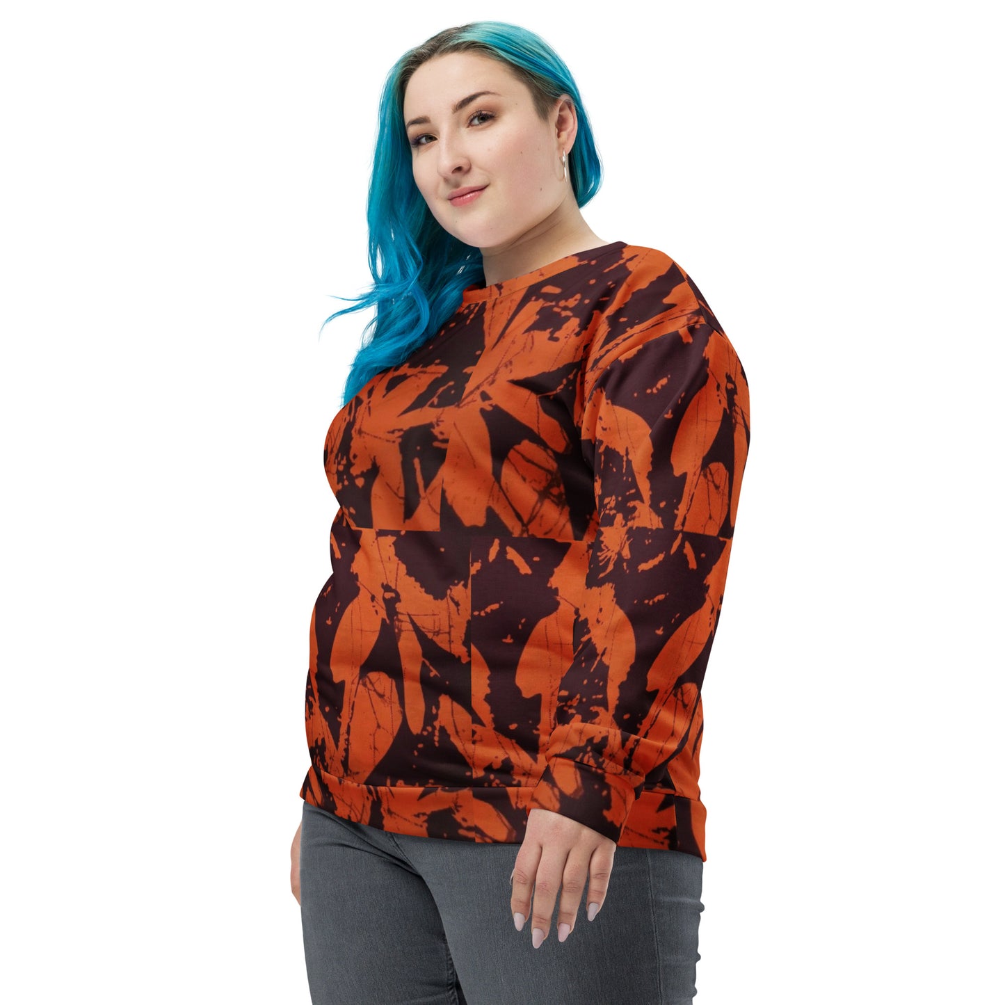 Orange Adire Unisex Sweatshirt