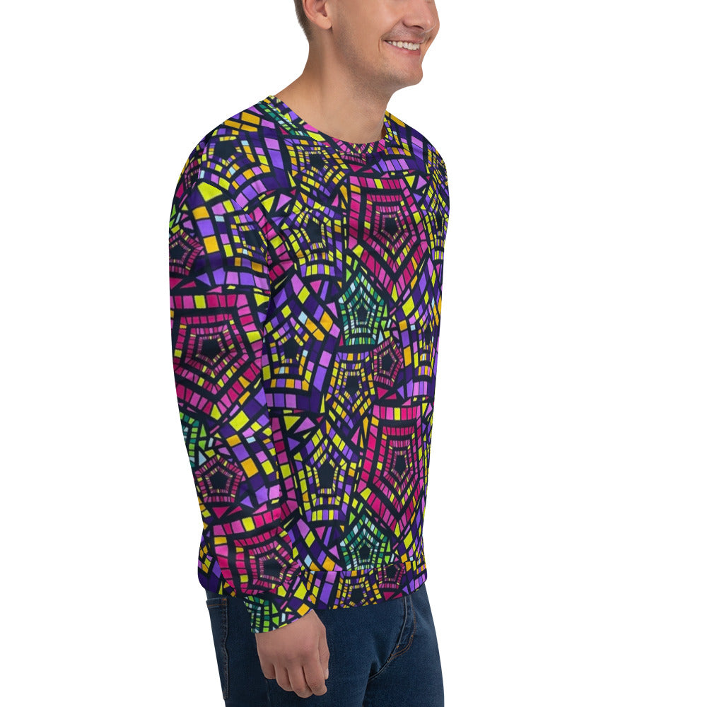 Yellow Pink Green Kente Ankara Unisex Sweatshirt