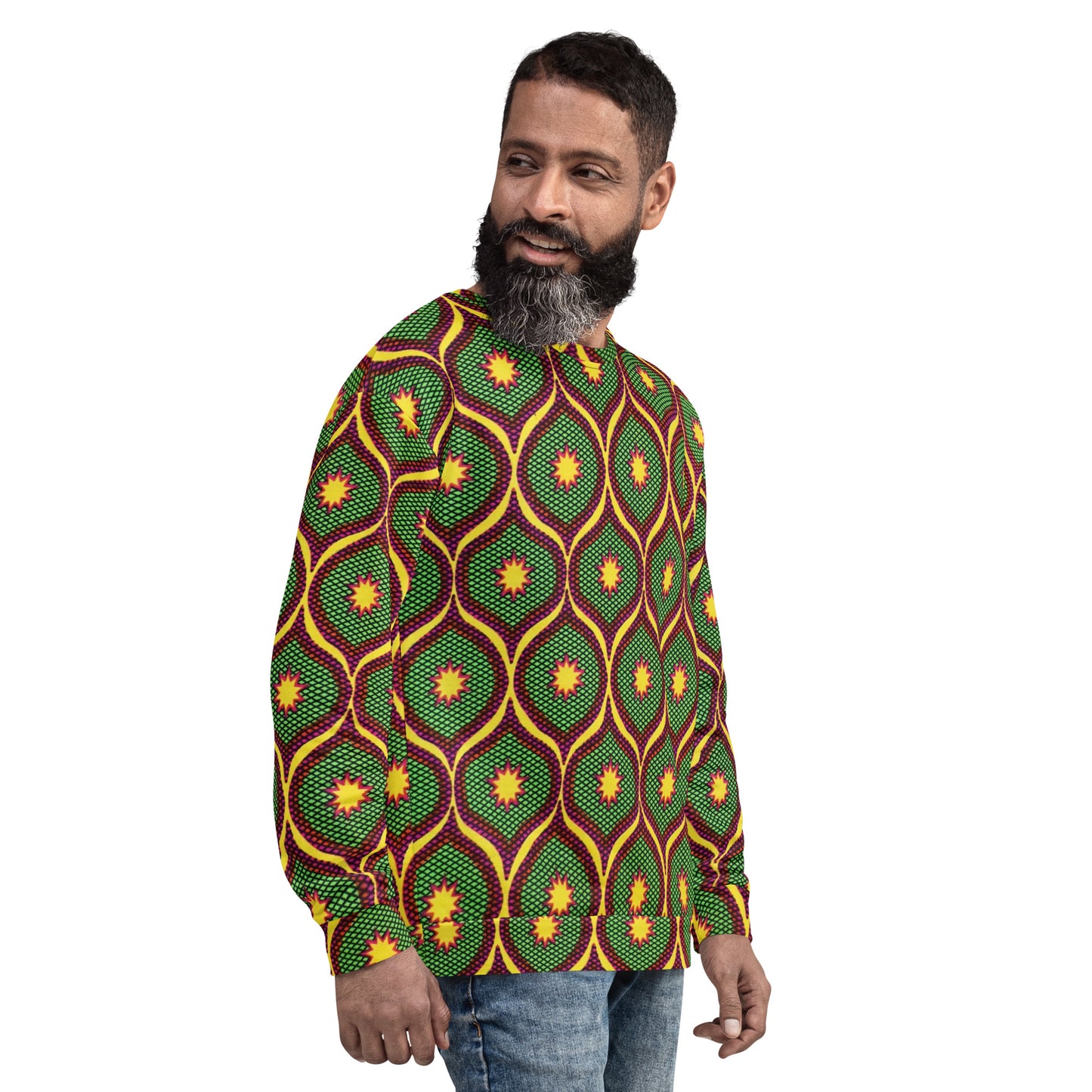 Yellow Green Ankara Unisex Sweatshirt