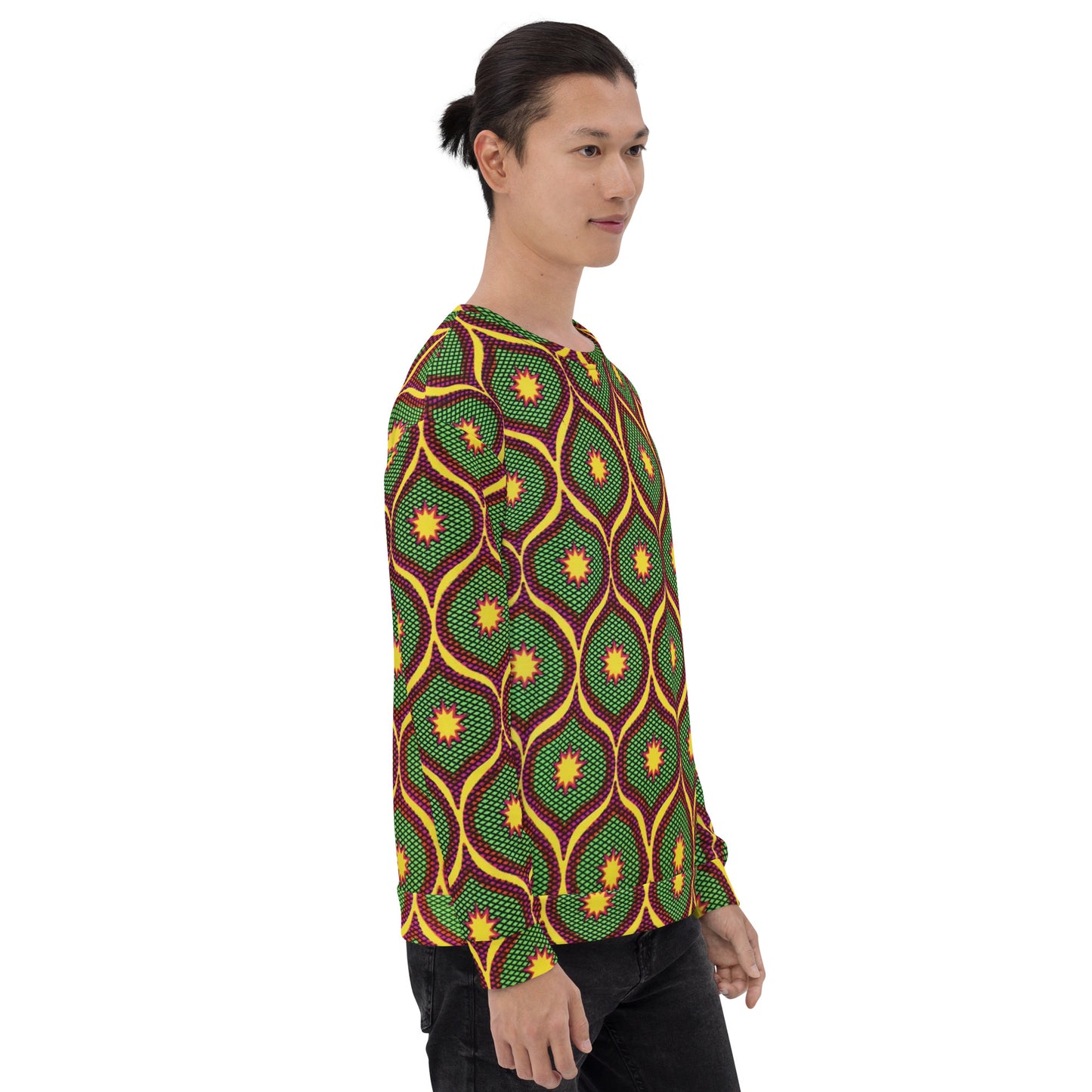 Yellow Green Ankara Unisex Sweatshirt