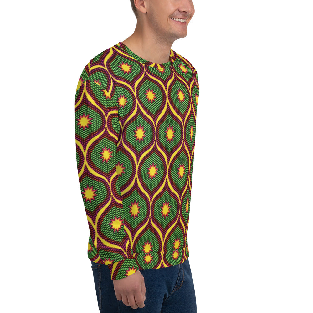 Yellow Green Ankara Unisex Sweatshirt