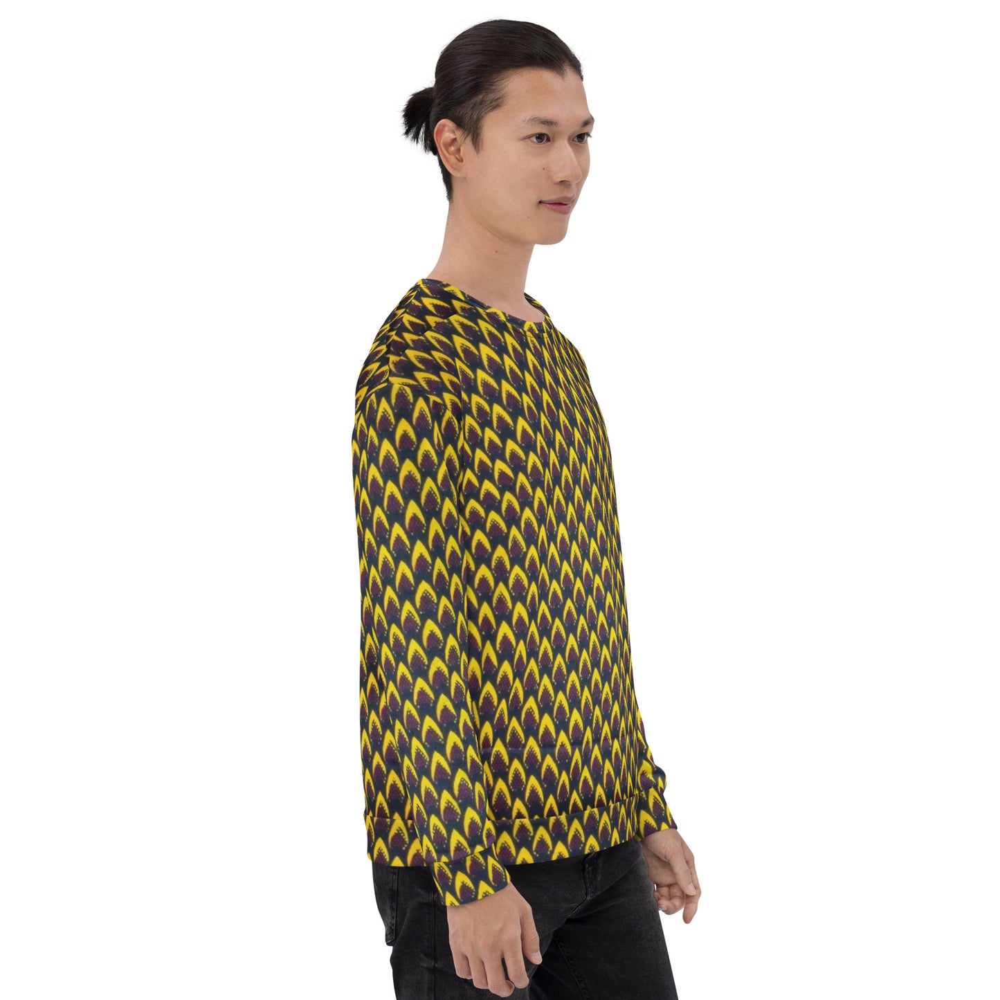 Yellow Flame Ankara Unisex Sweatshirt