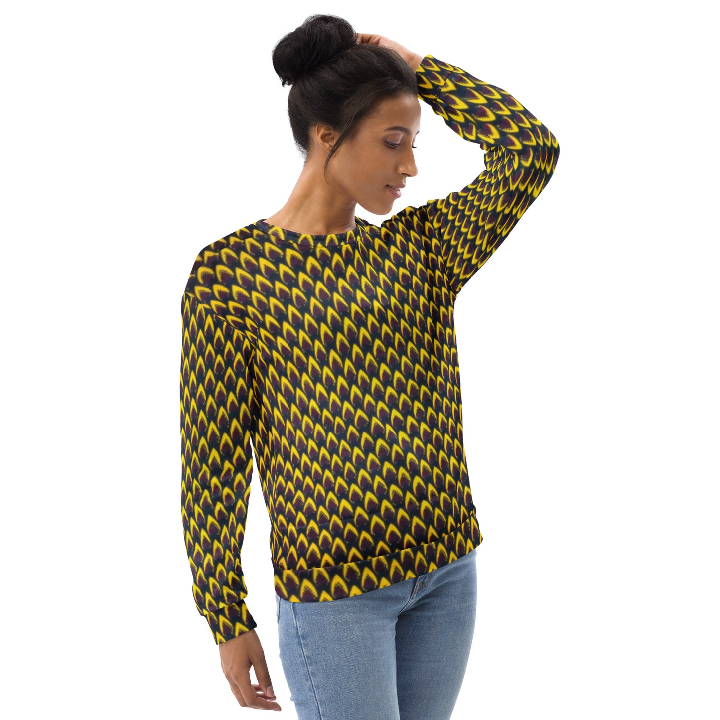 Yellow Flame Ankara Unisex Sweatshirt