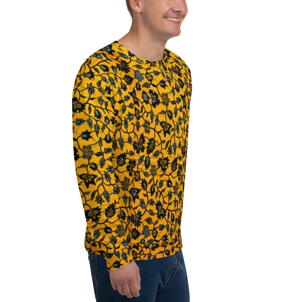 Yellow Leaves Ankara Unisex Sweatshirt