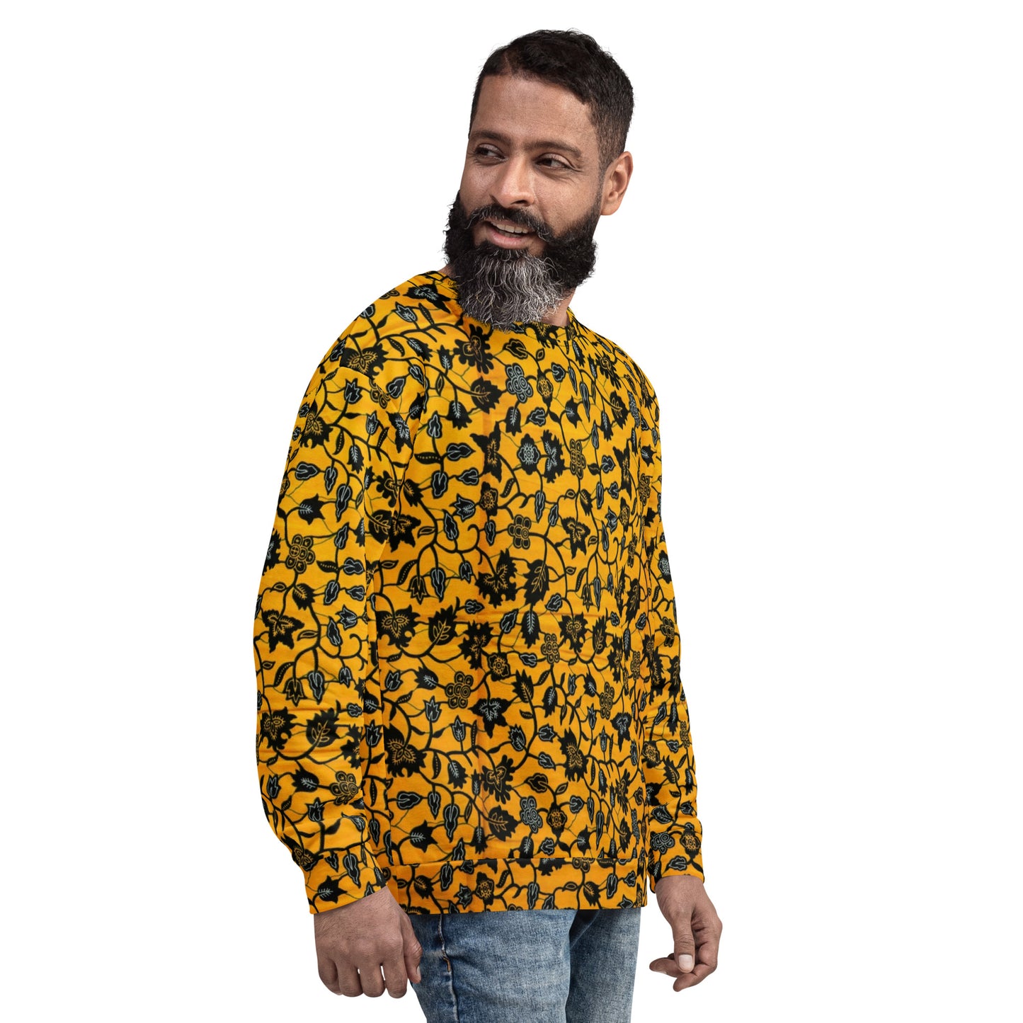 Yellow Leaves Ankara Unisex Sweatshirt