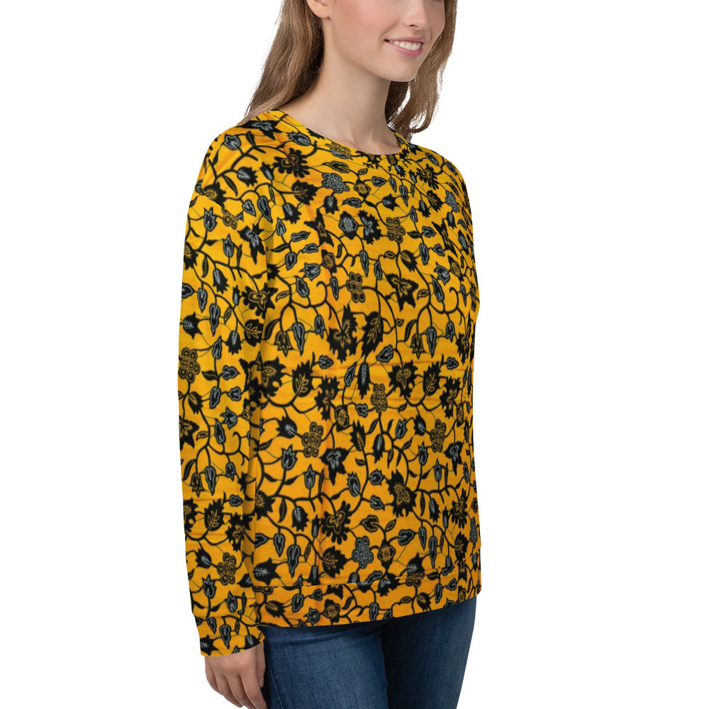 Yellow Leaves Ankara Unisex Sweatshirt