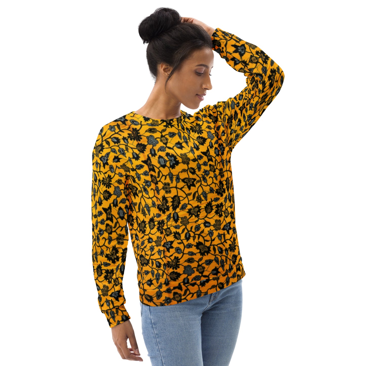 Yellow Leaves Ankara Unisex Sweatshirt