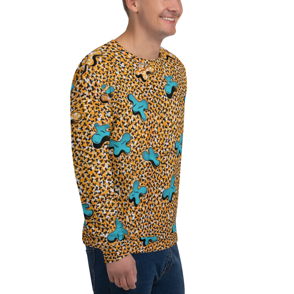 Sky Blue Pale Orange Ankara Unisex Sweatshirt