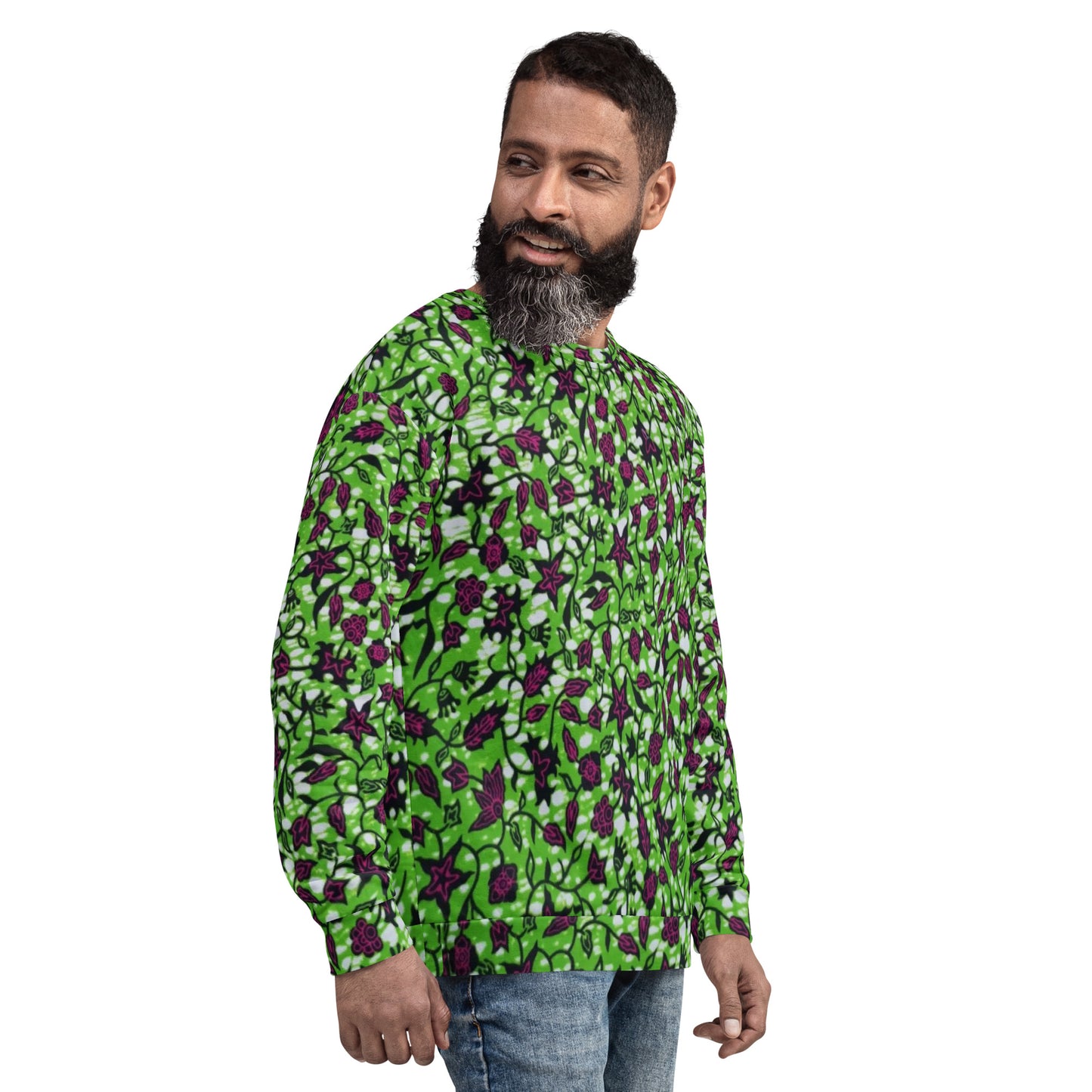 Green Burgundy Ankara Unisex Sweatshirt