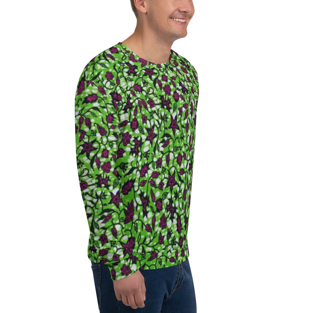 Green Burgundy Ankara Unisex Sweatshirt