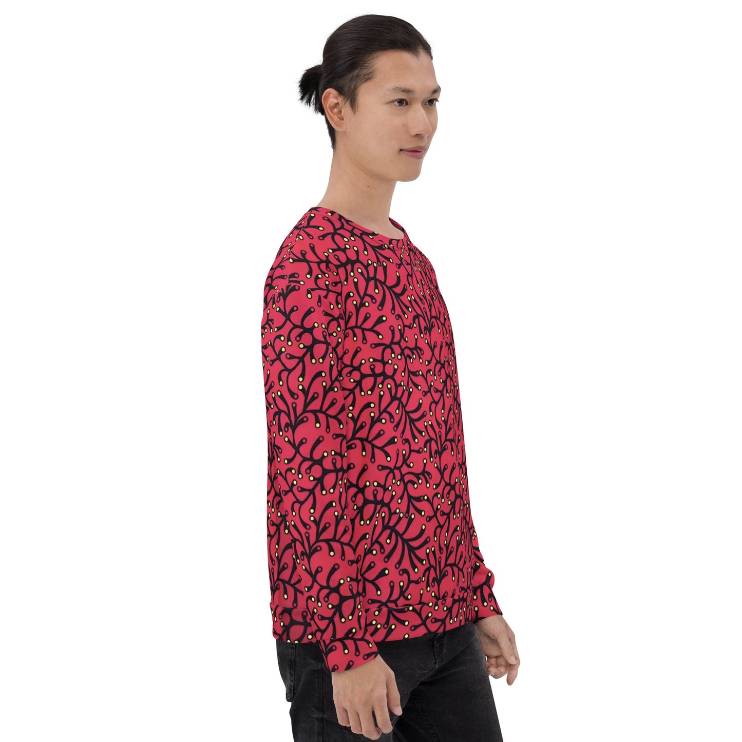 Red Yellow Polka Dot Ankara Unisex Sweatshirt