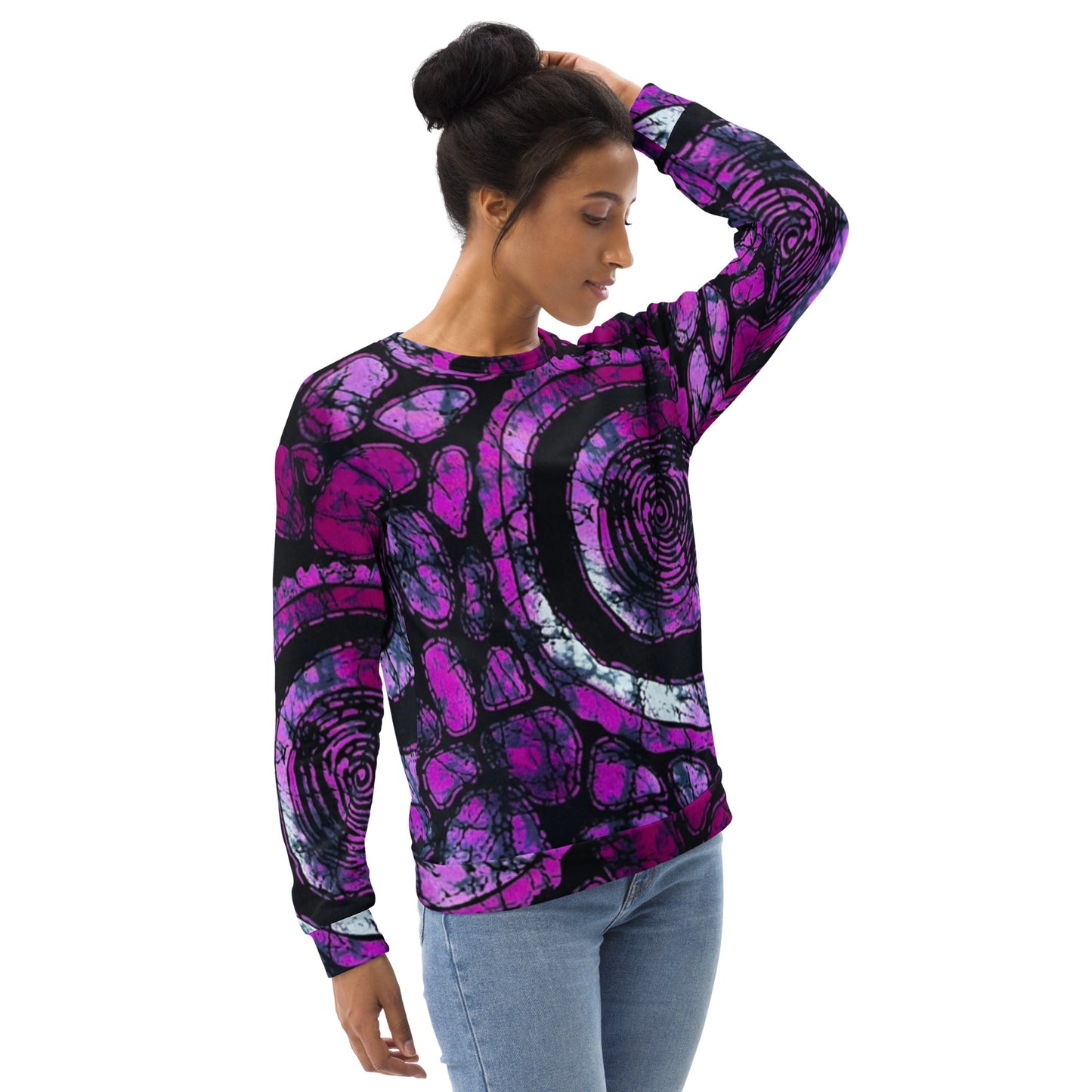 Purple Black Ankara Unisex Sweatshirt