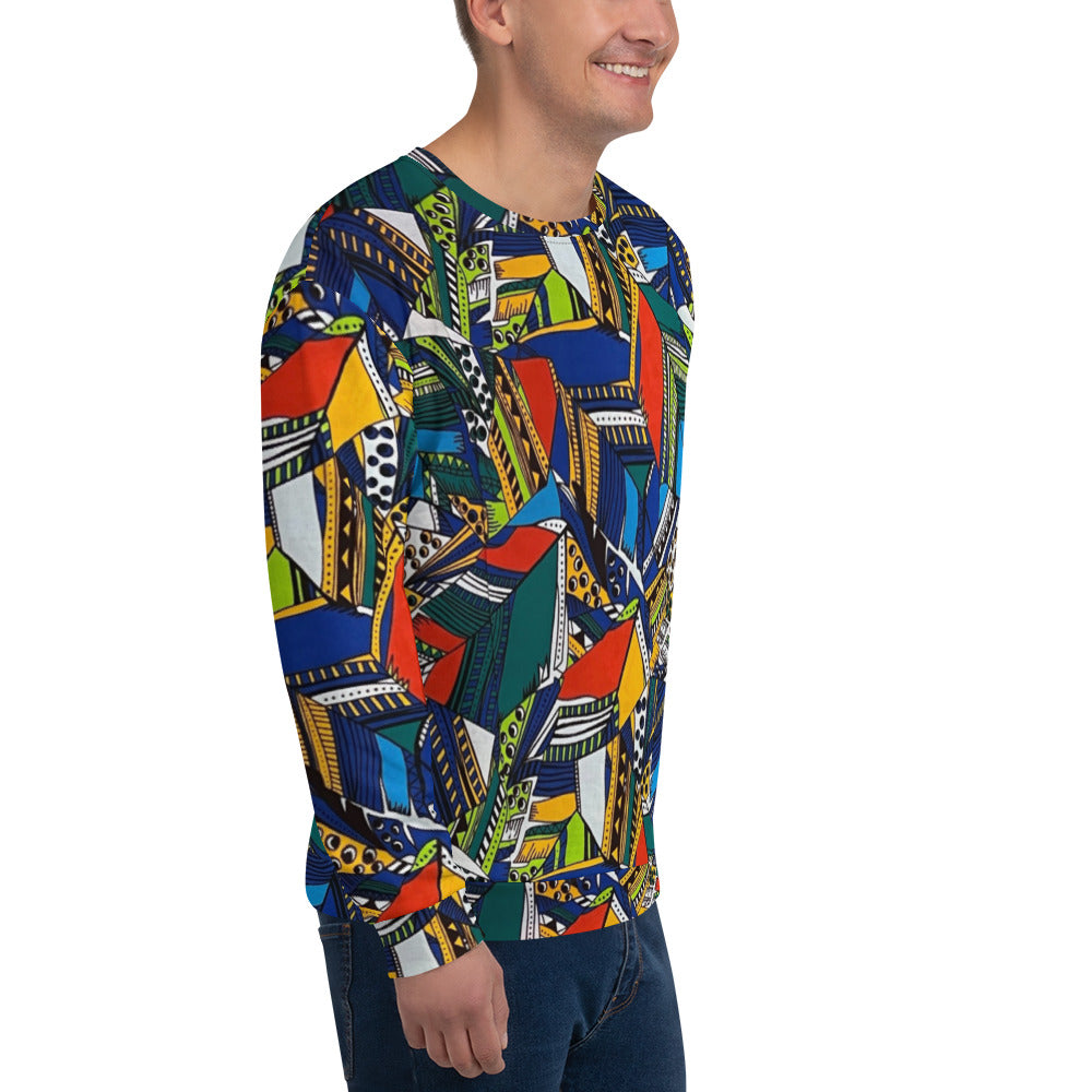 Multicolour Shapes Ankara Unisex Sweatshirt