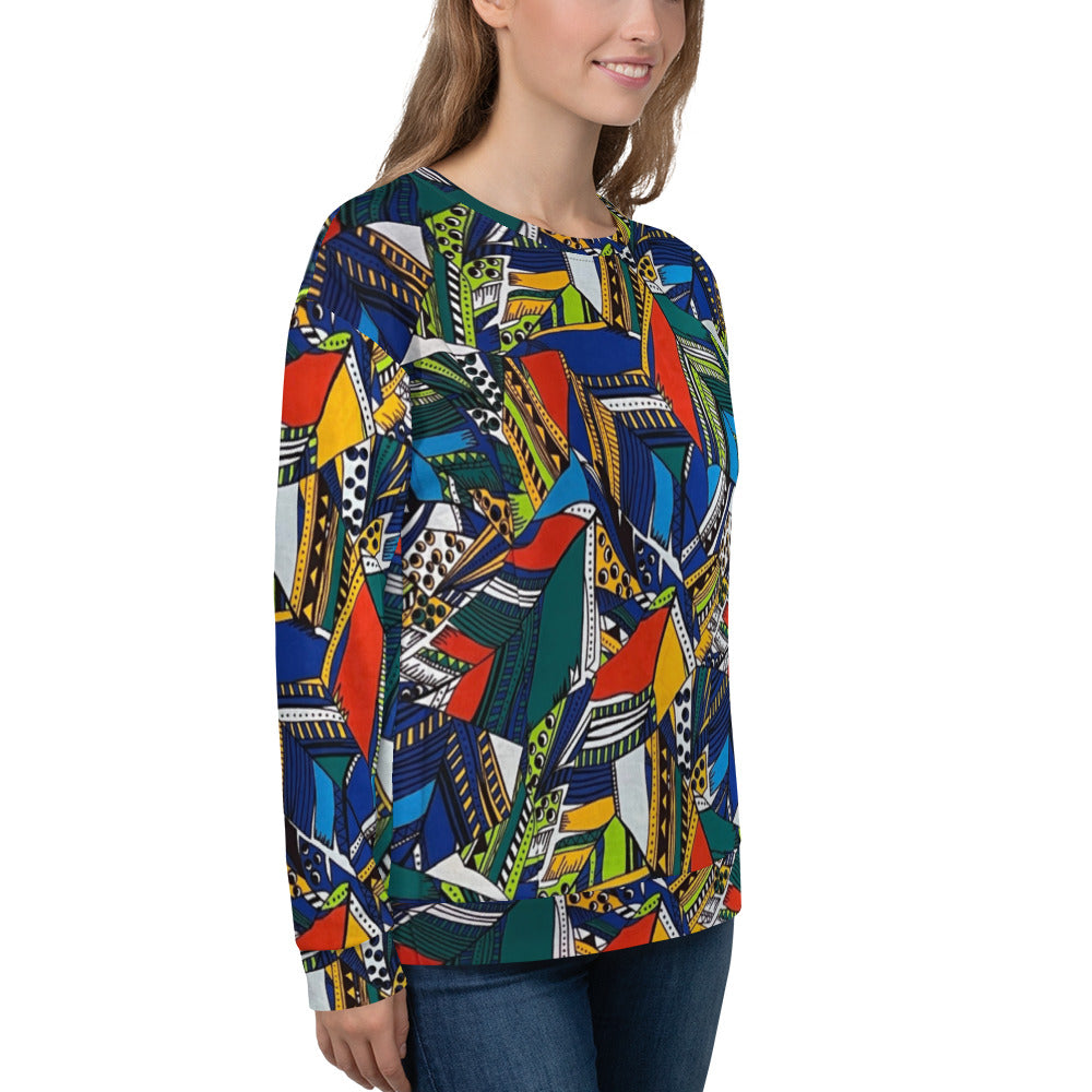 Multicolour Shapes Ankara Unisex Sweatshirt