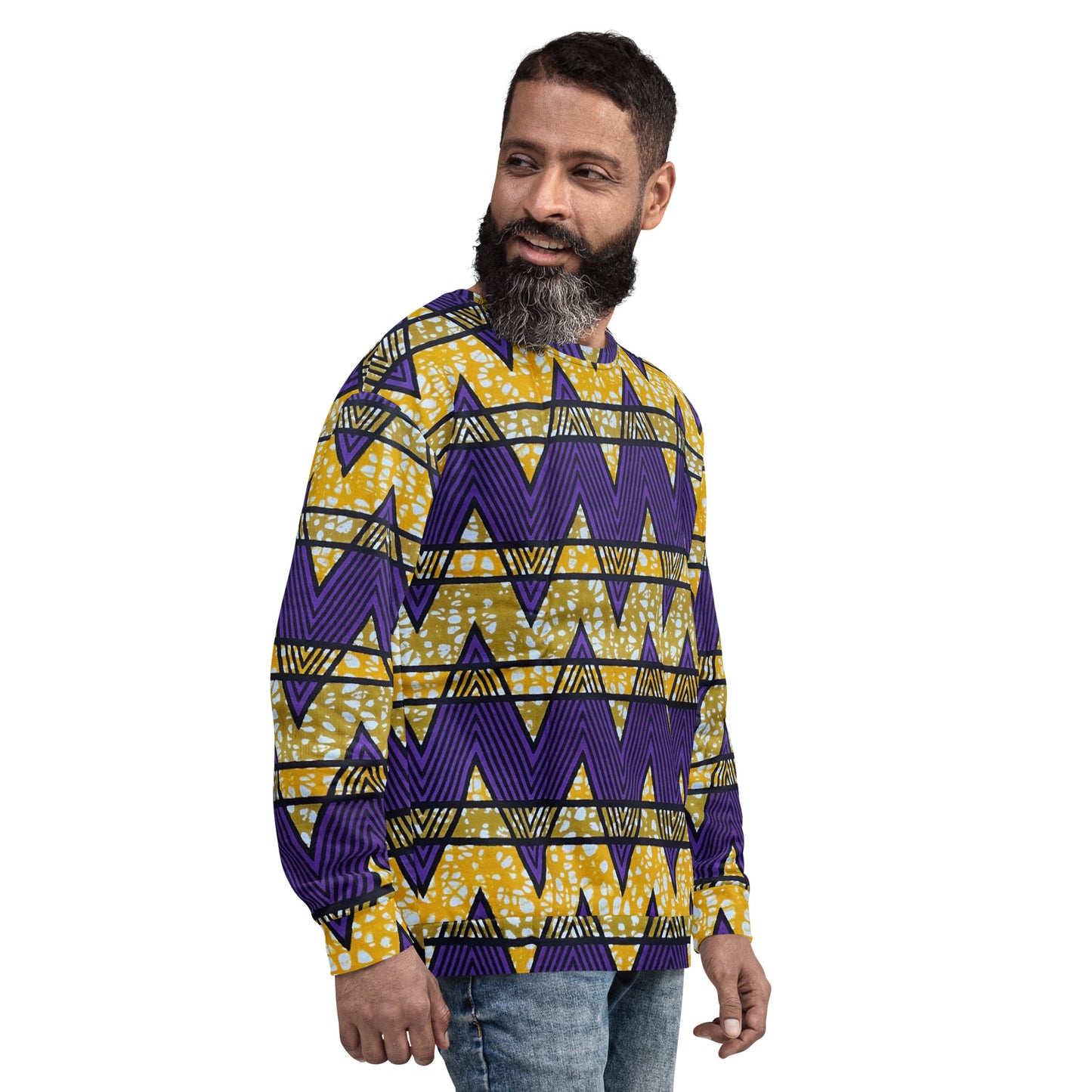 Purple Yellow Kente Ankara Unisex Sweatshirt