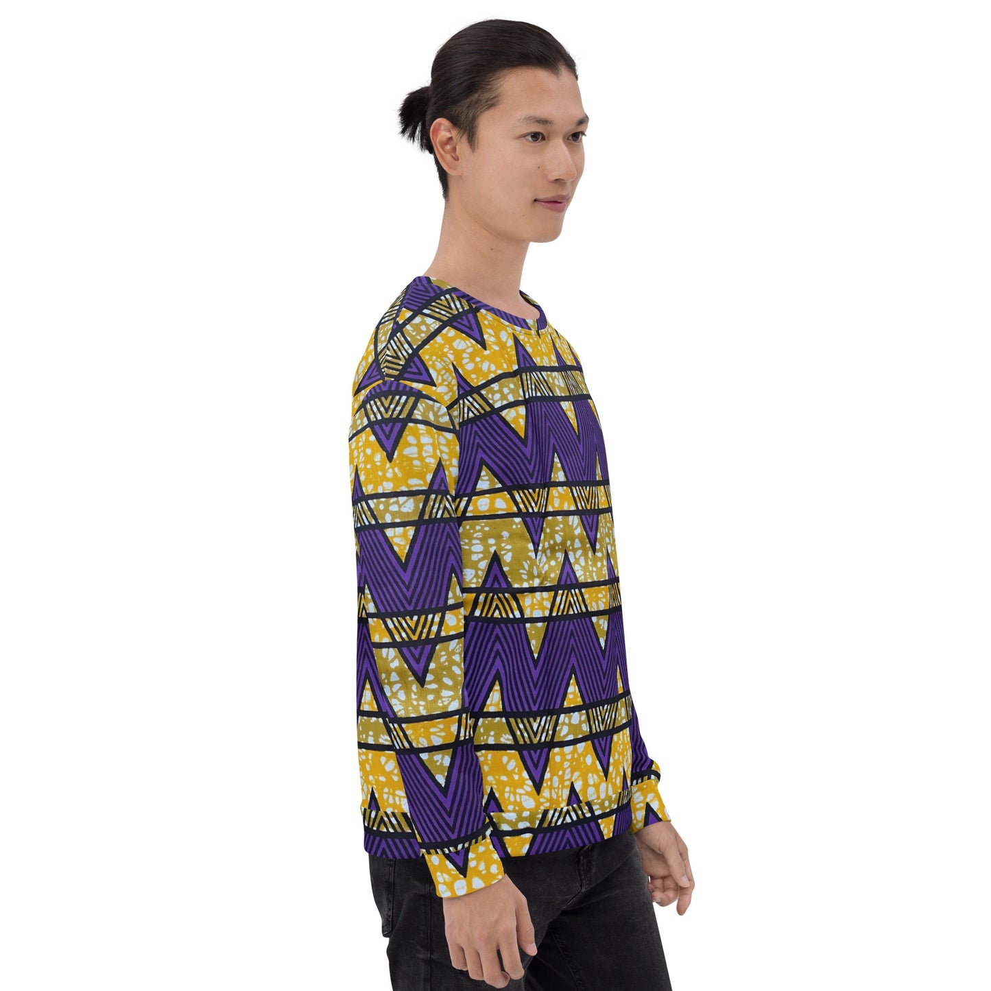 Purple Yellow Kente Ankara Unisex Sweatshirt