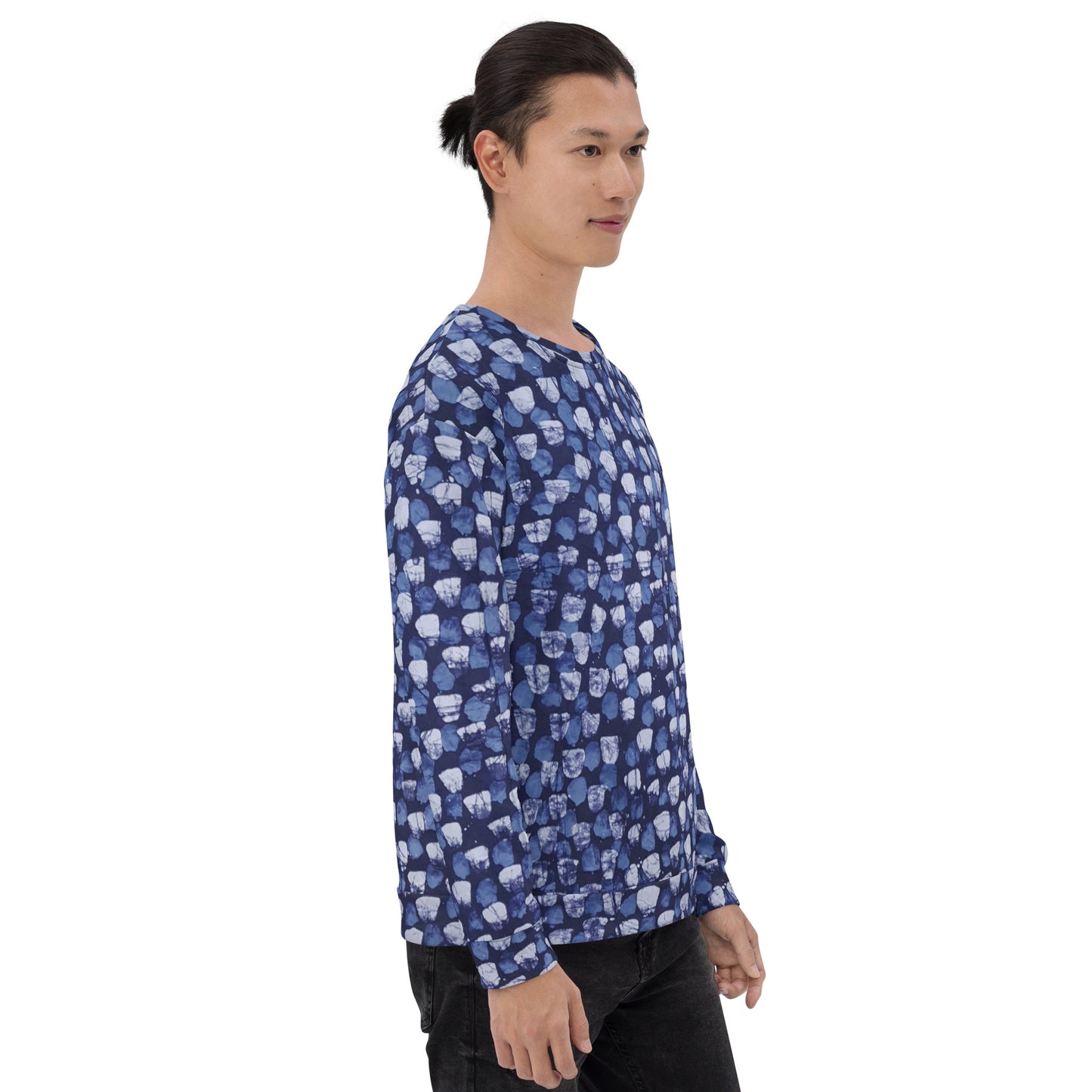 Blue Dotted Adire Unisex Sweatshirt