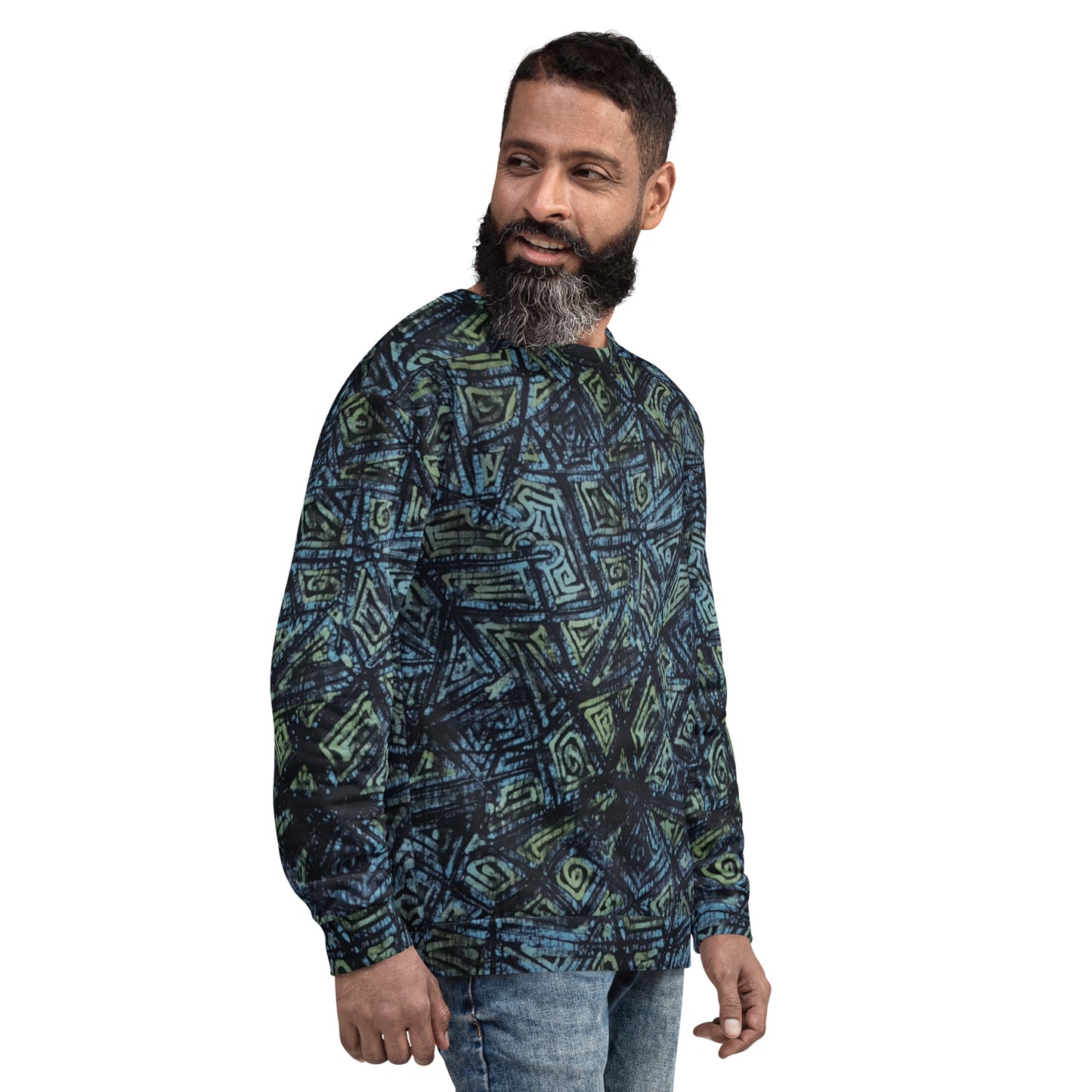 Blue Dotted Adire Unisex Sweatshirt