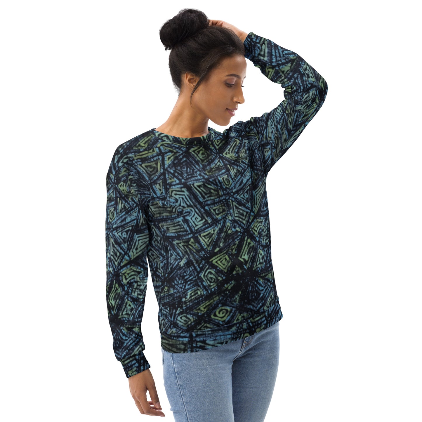 Blue Dotted Adire Unisex Sweatshirt